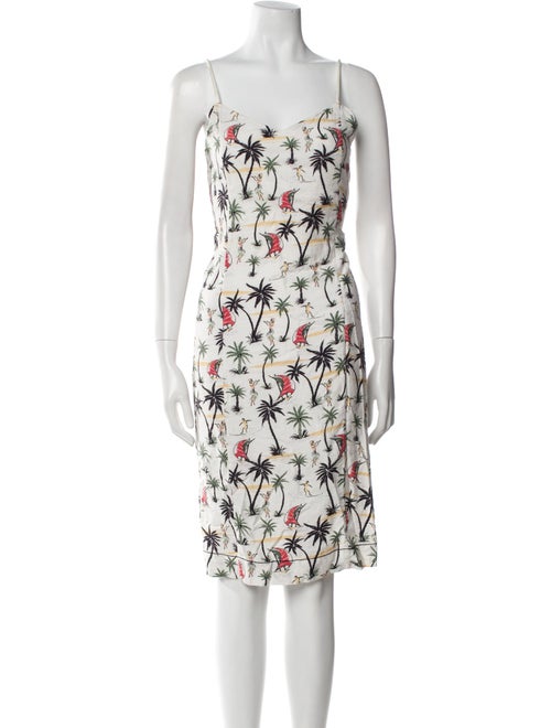 Bassike Floral Print Midi Length Dress