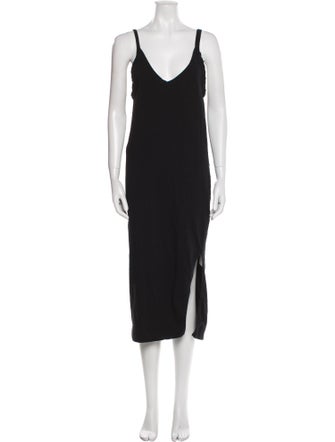 Bassike V-Neck Midi Length Dress