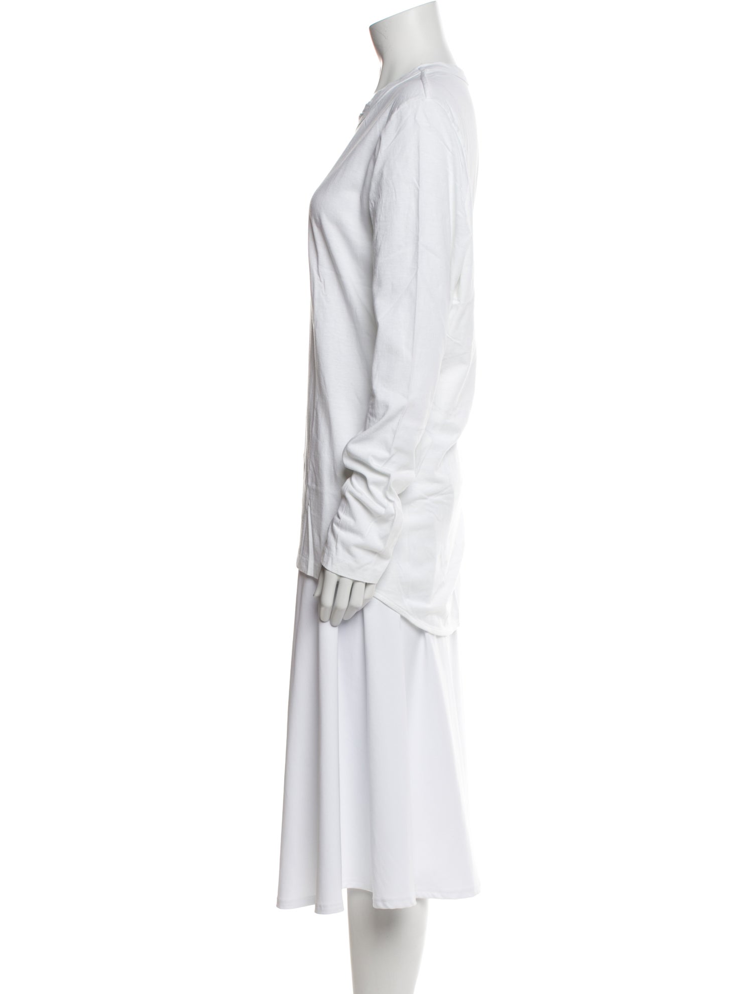 Bassike Crew Neck Long Sleeve Tunic