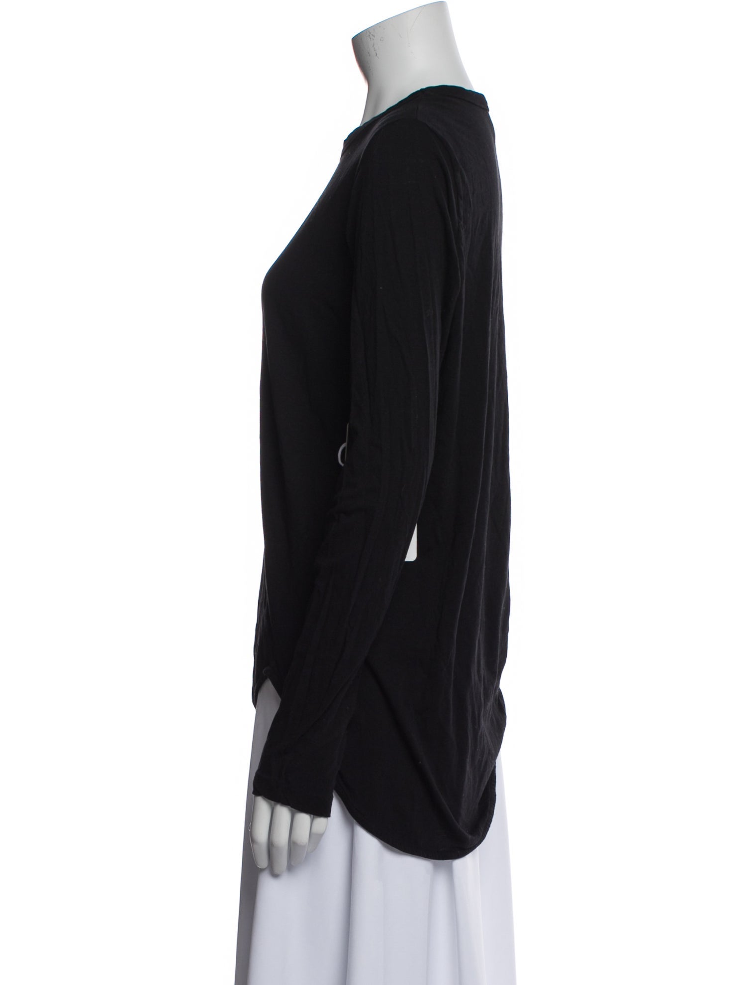 Bassike Crew Neck Long Sleeve Top