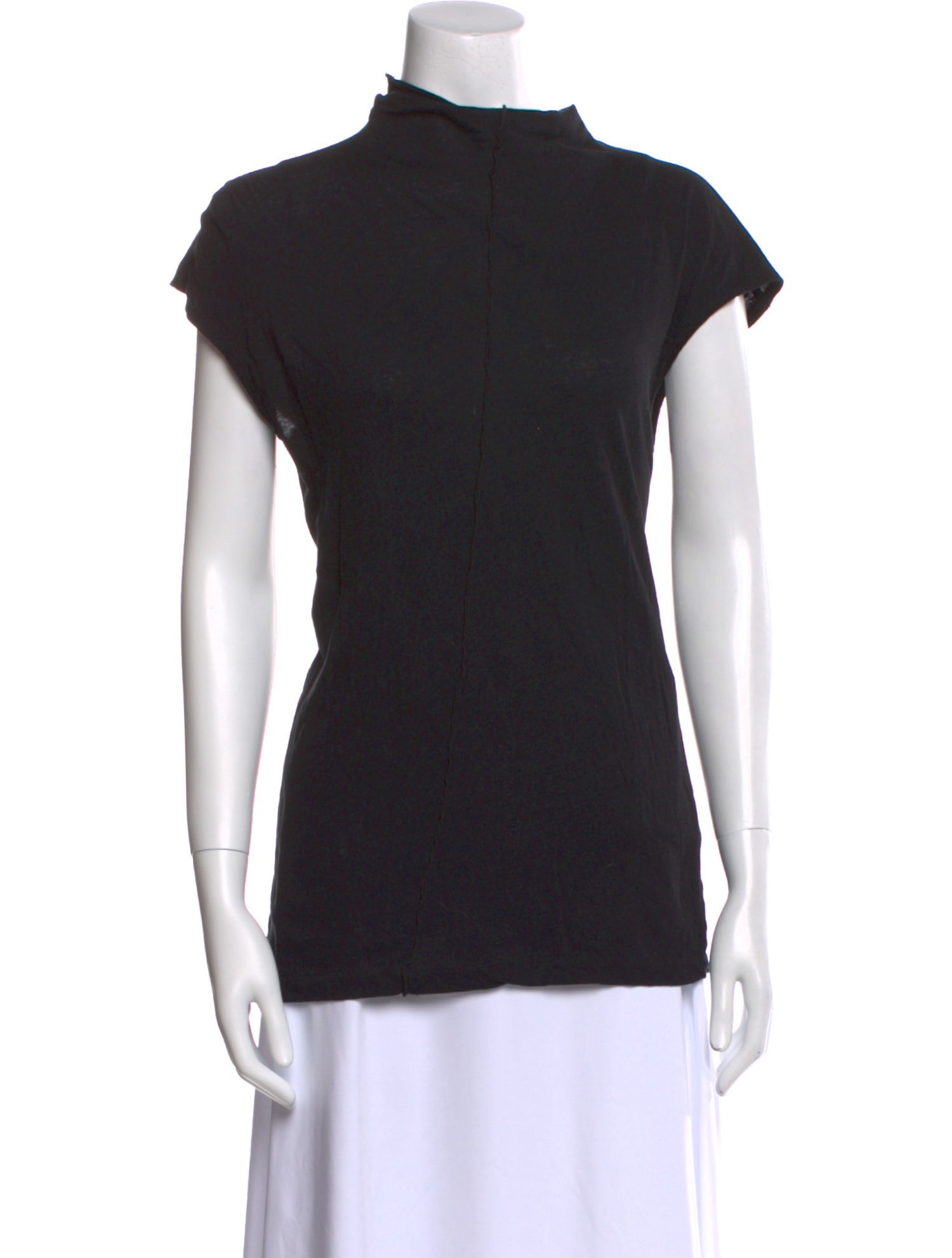 Bassike Mock Neck Short Sleeve Top