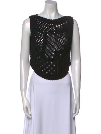 Bassike Bateau Neckline Sleeveless Crop Top