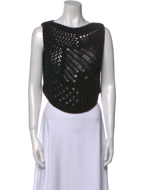 Bassike Bateau Neckline Sleeveless Crop Top