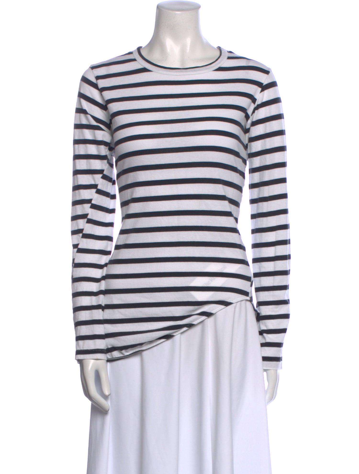 Bassike Striped Crew Neck T-Shirt