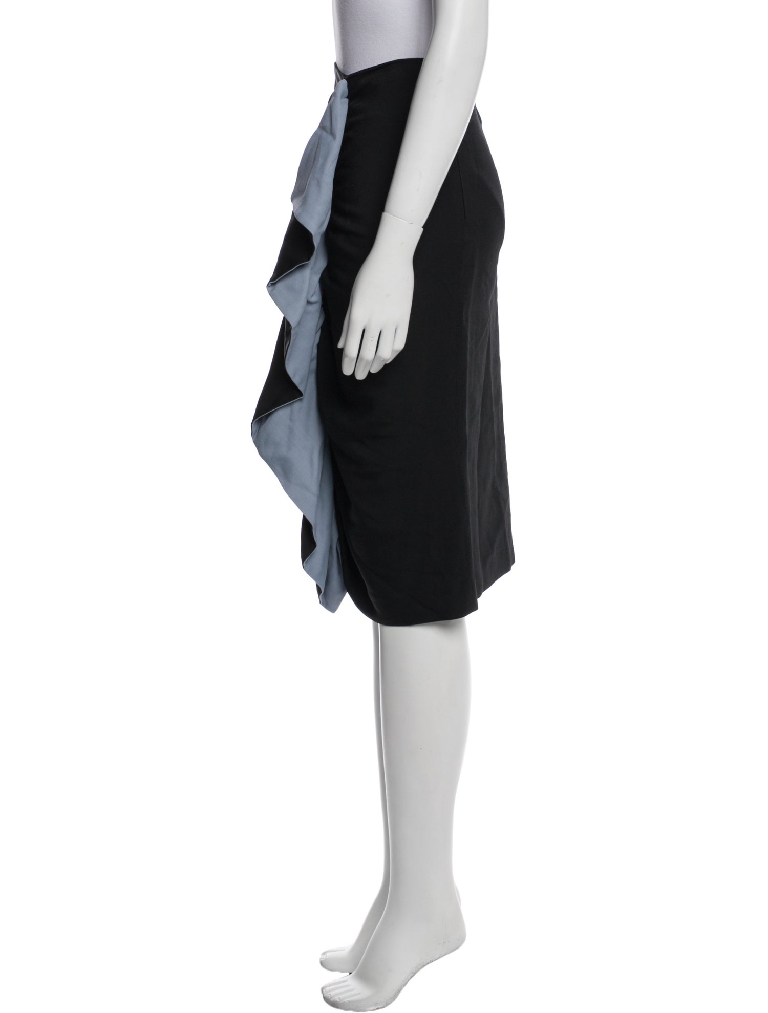 Bassike Ruffle Embellishment Knee-Length Skirt