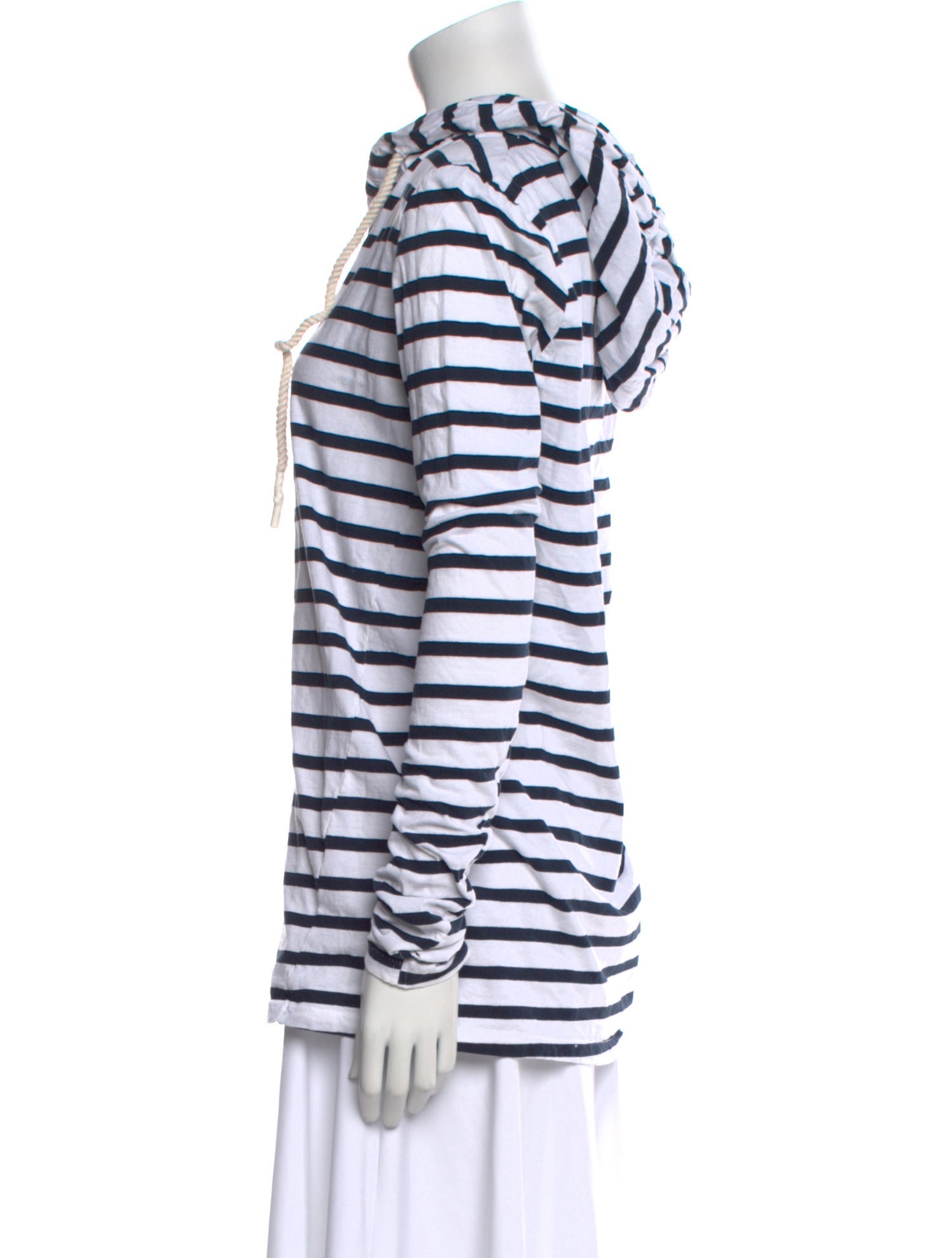 Bassike Striped V-Neck Hoodie