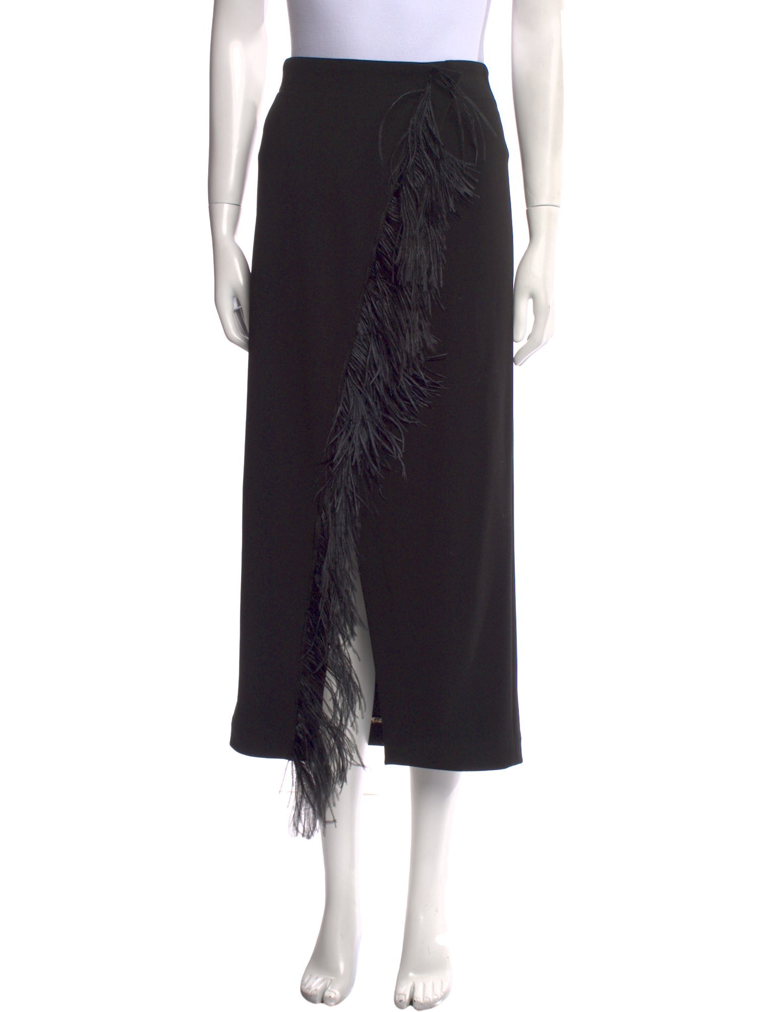 5 Progress Feather Trim Midi Length Skirt