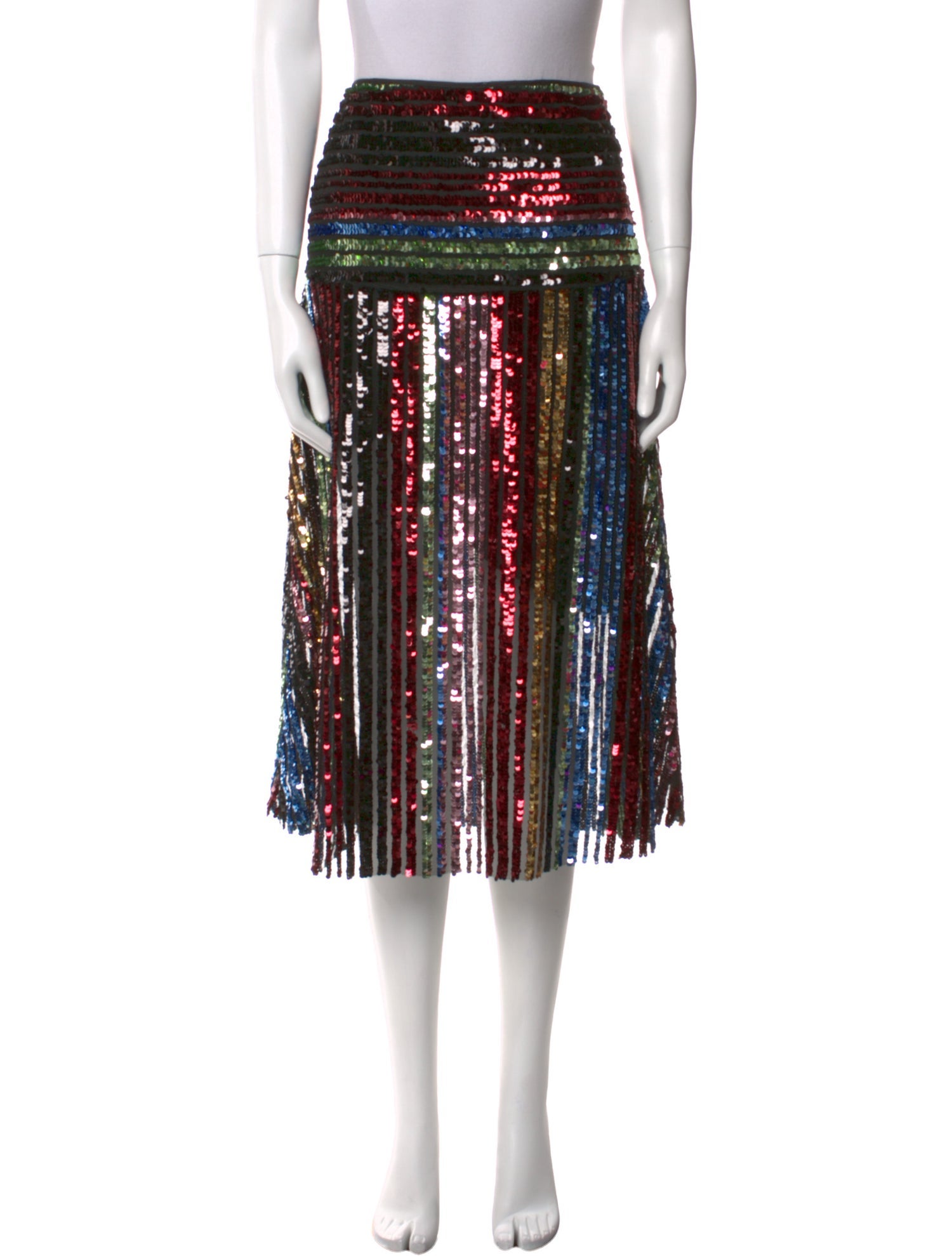 5 Progress Striped Midi Length Skirt