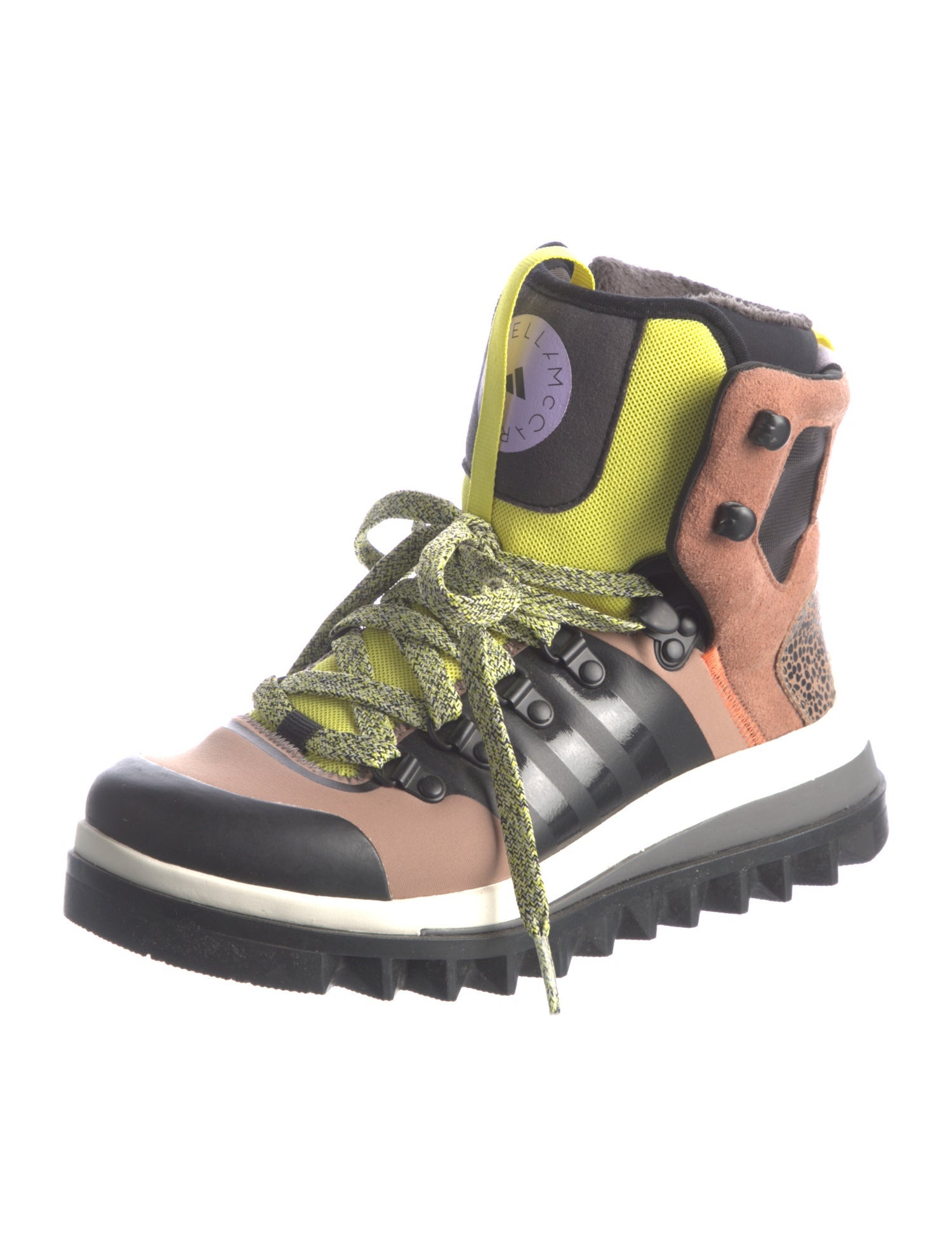 Stella McCartney for adidas Leather Colorblock Pattern Wedge Sneakers