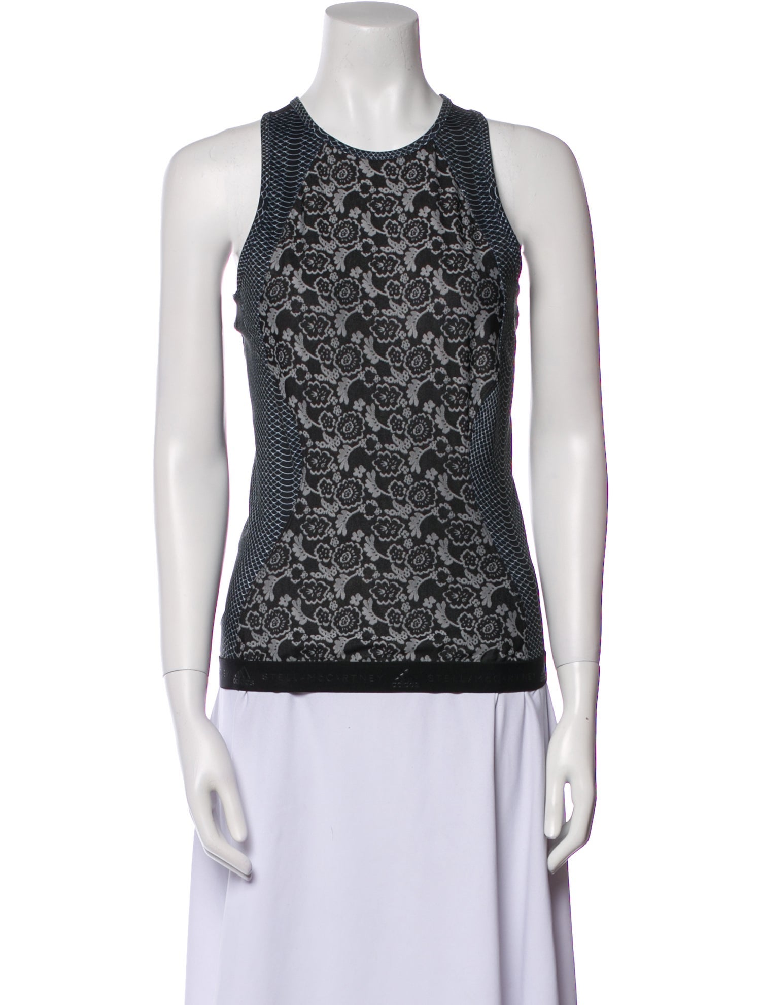 Stella McCartney for adidas Lace Pattern Scoop Neck Top