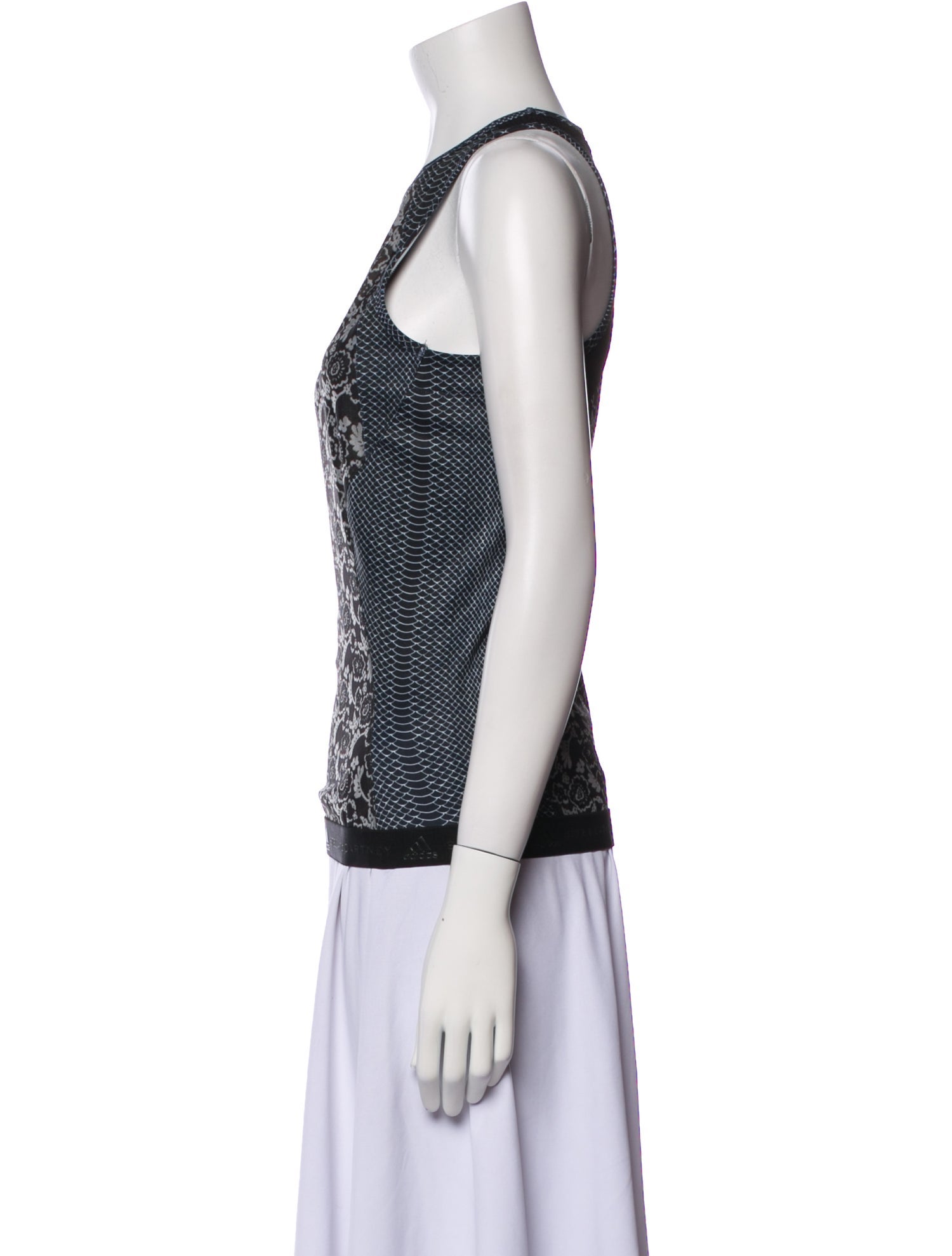 Stella McCartney for adidas Lace Pattern Scoop Neck Top