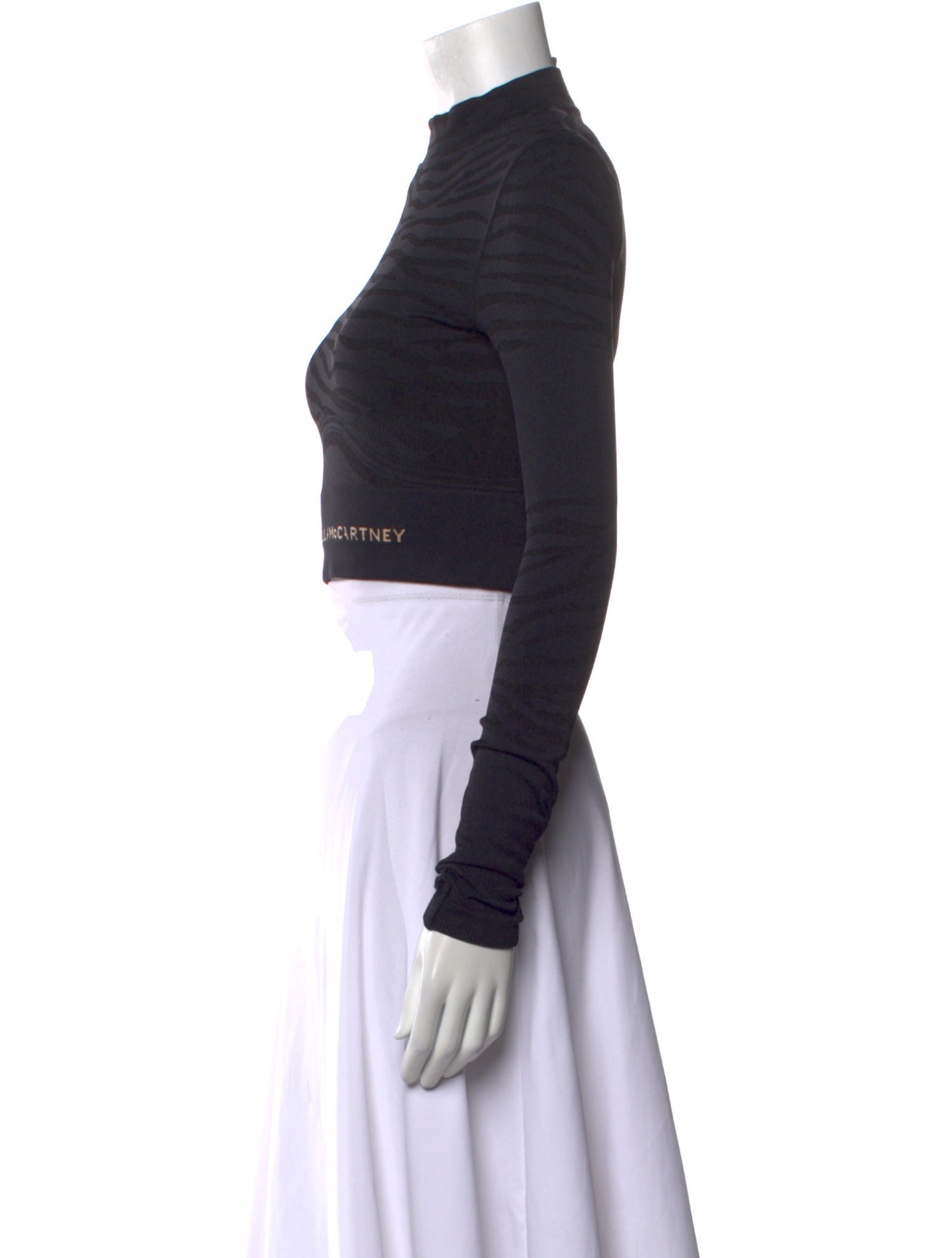 Stella McCartney for adidas Mock Neck Long Sleeve Crop Top