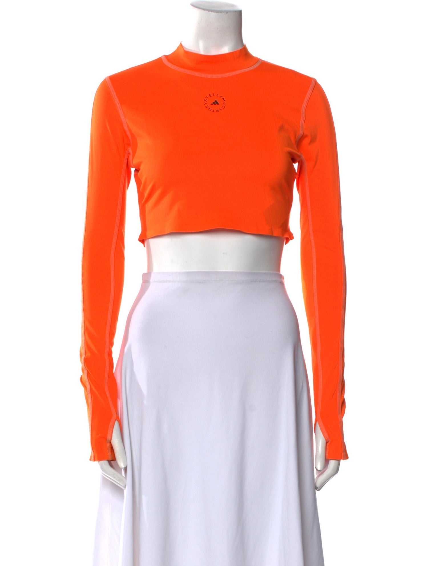 Stella McCartney for adidas Mock Neck Long Sleeve Crop Top