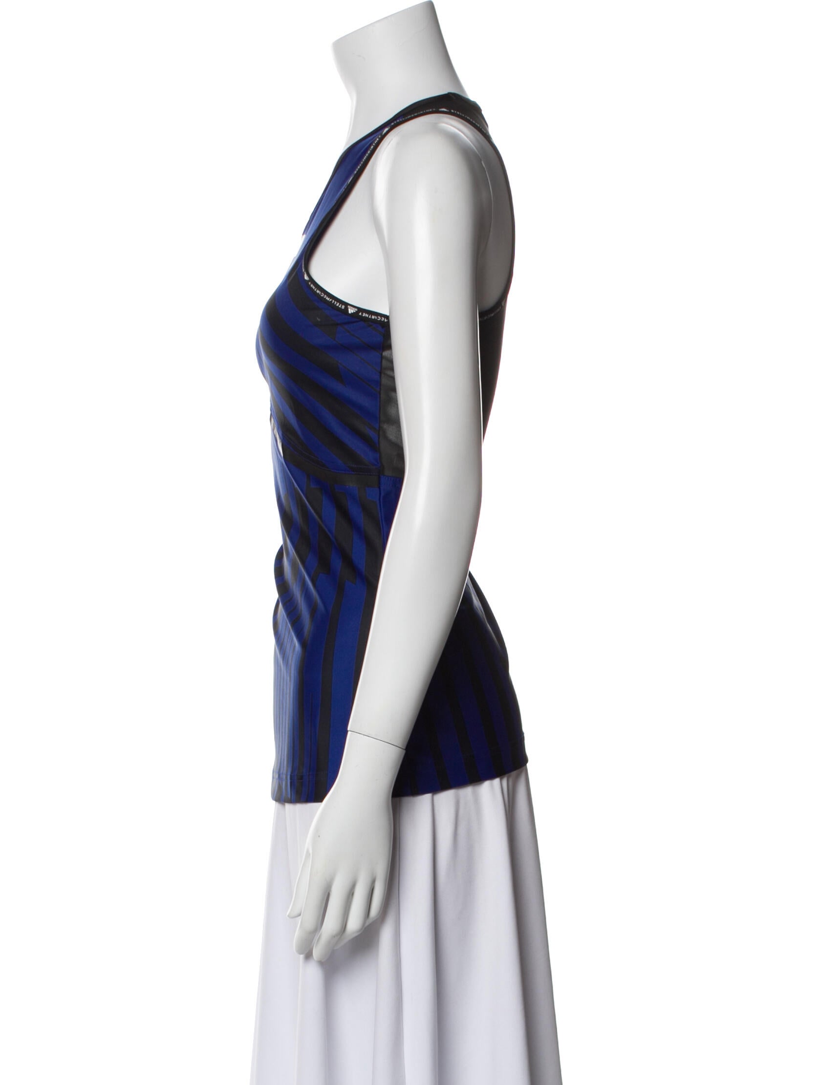 Stella McCartney for adidas Striped Scoop Neck Top