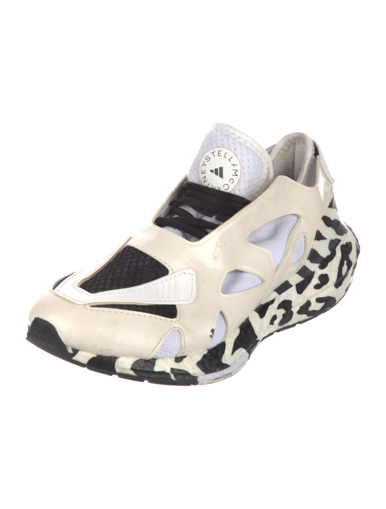 Stella McCartney for adidas Patent Leather Colorblock Pattern Sneakers