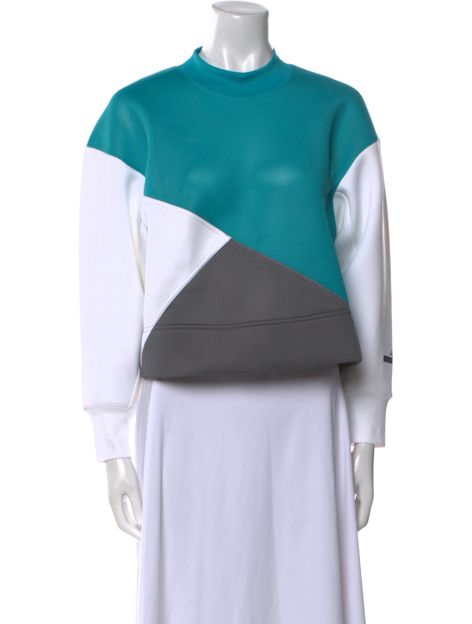 Stella McCartney for adidas Colorblock Pattern Mock Neck Sweatshirt