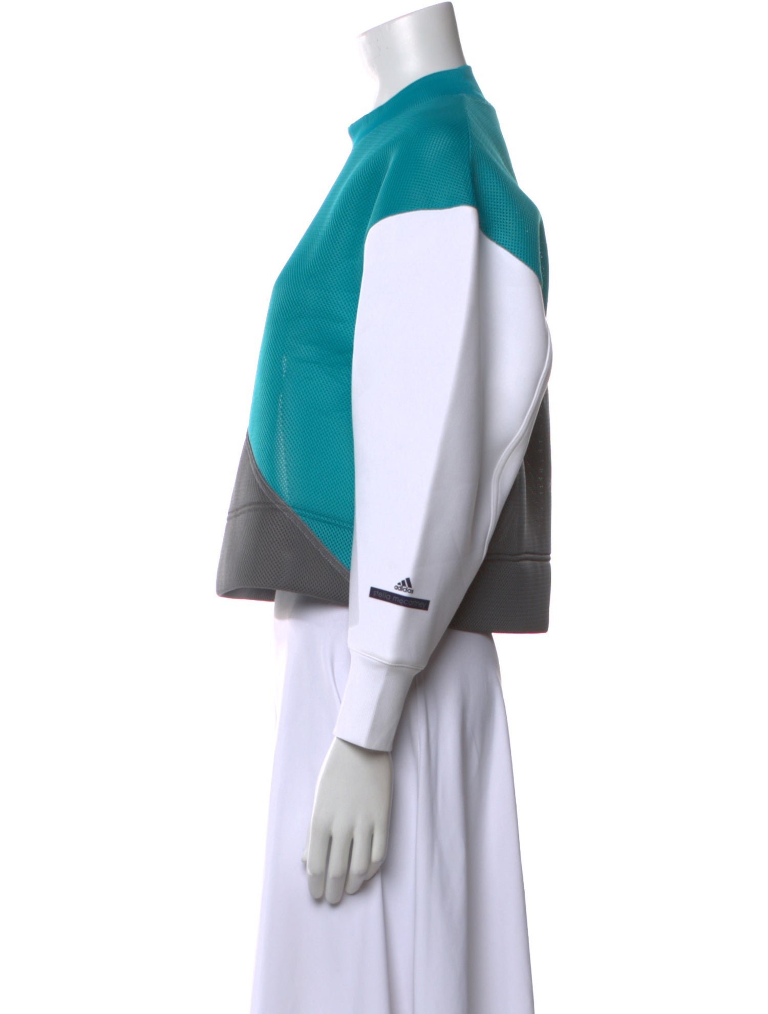 Stella McCartney for adidas Colorblock Pattern Mock Neck Sweatshirt