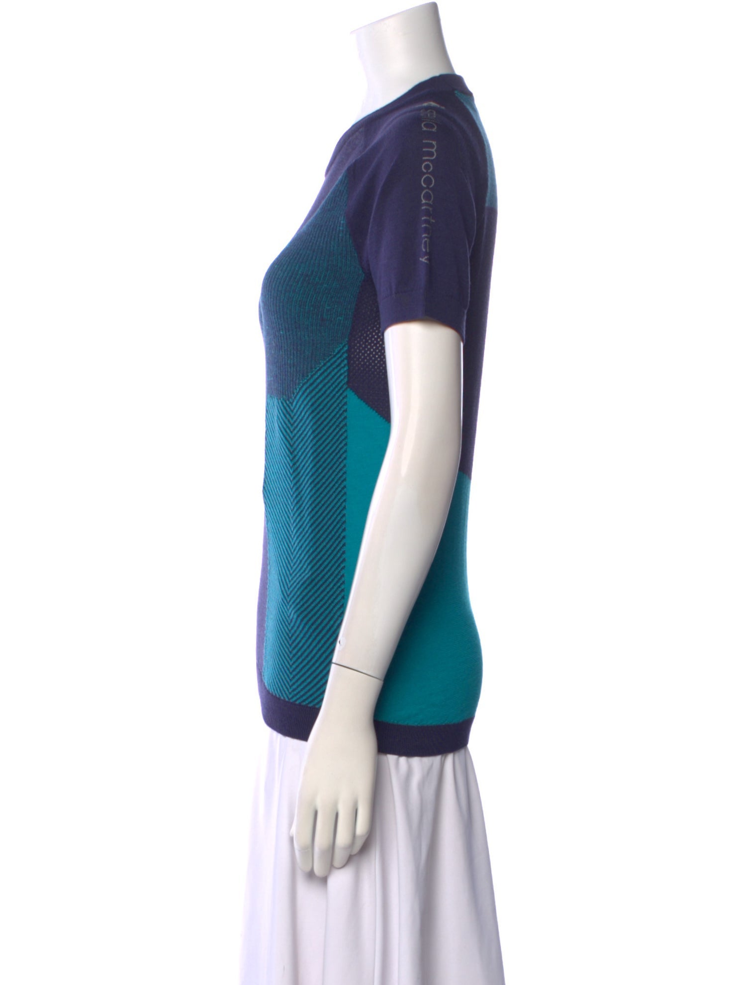 Stella McCartney for adidas Colorblock Pattern Crew Neck T-Shirt