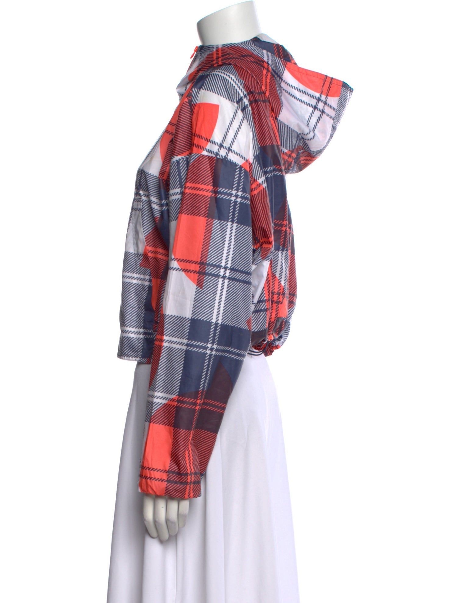 Stella McCartney for adidas Plaid Print Mock Neck Crop Top