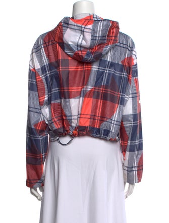 Stella McCartney for adidas Plaid Print Mock Neck Crop Top