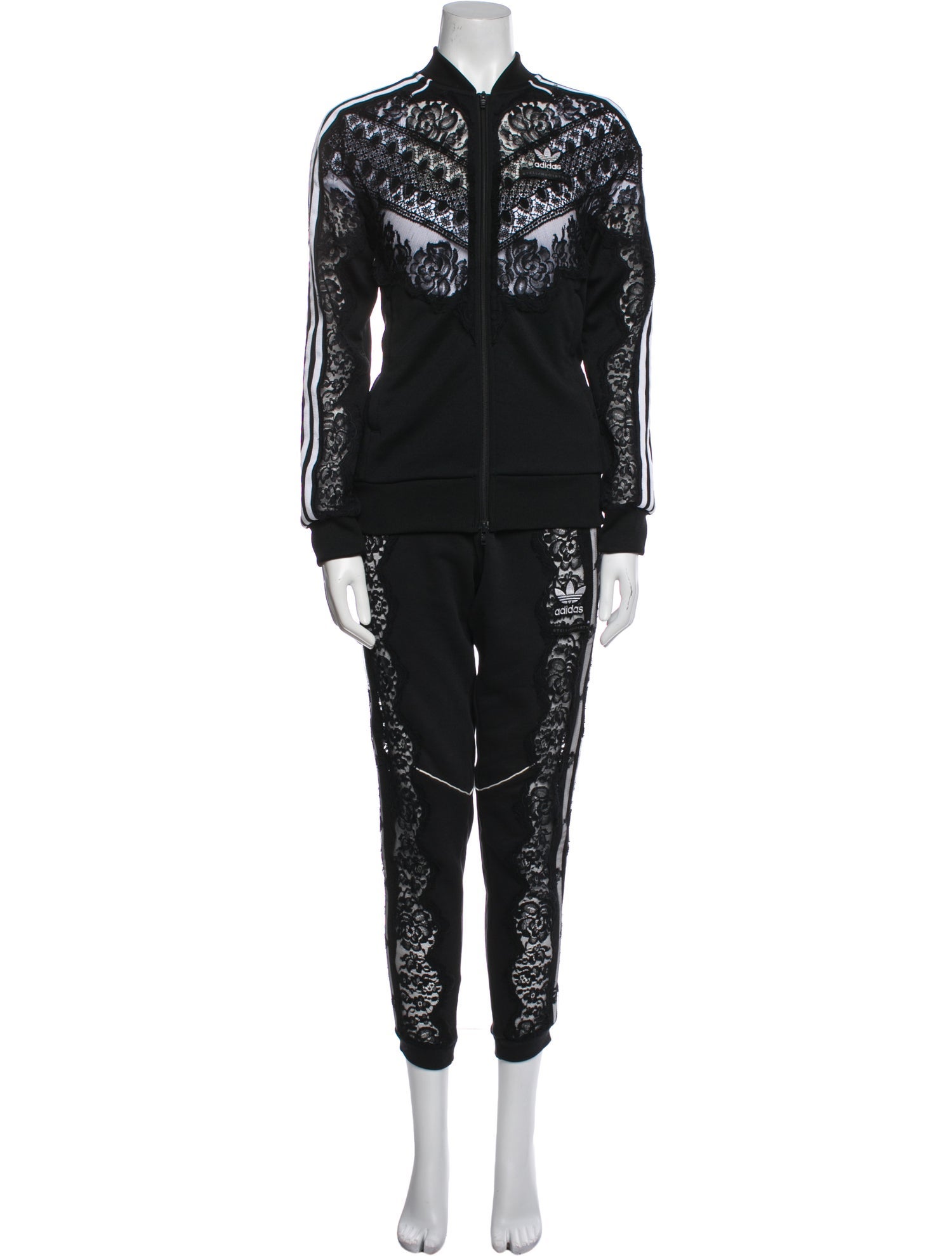 Stella McCartney for adidas Lace Pattern Lace Trim Embellishment Pant Set