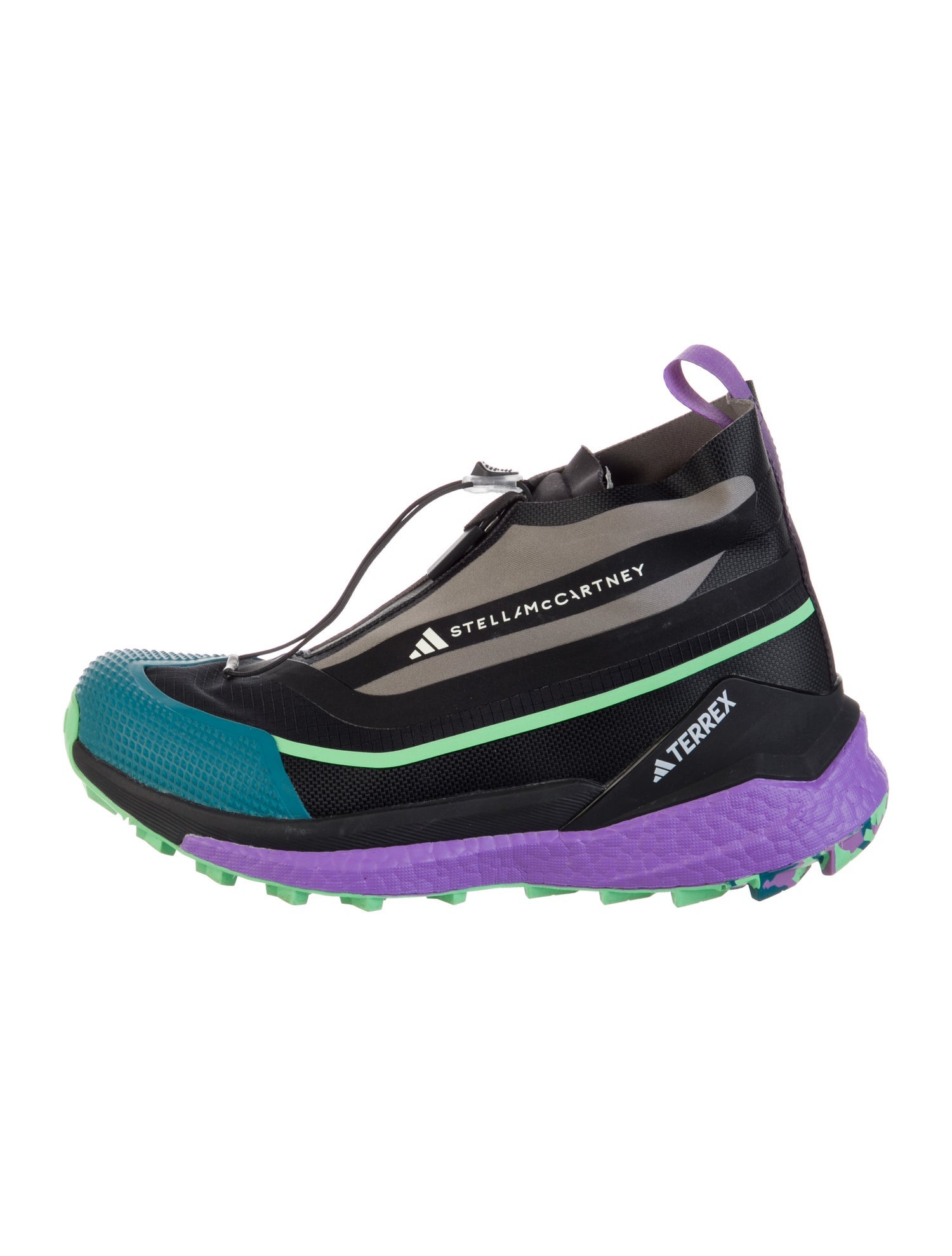 Stella McCartney for adidas Nylon Colorblock Pattern Wedge Sneakers