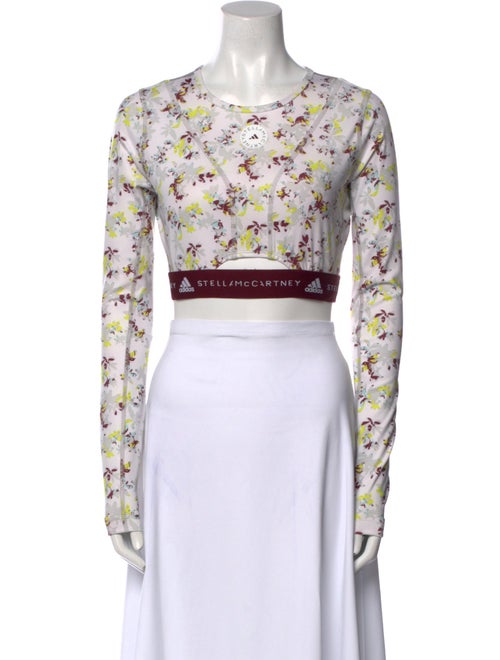 Stella McCartney for adidas Floral Print Crew Neck Crop Top