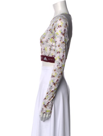 Stella McCartney for adidas Floral Print Crew Neck Crop Top