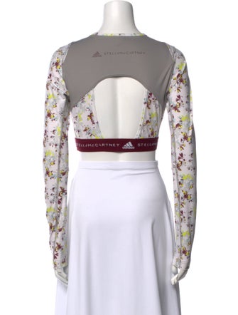 Stella McCartney for adidas Floral Print Crew Neck Crop Top
