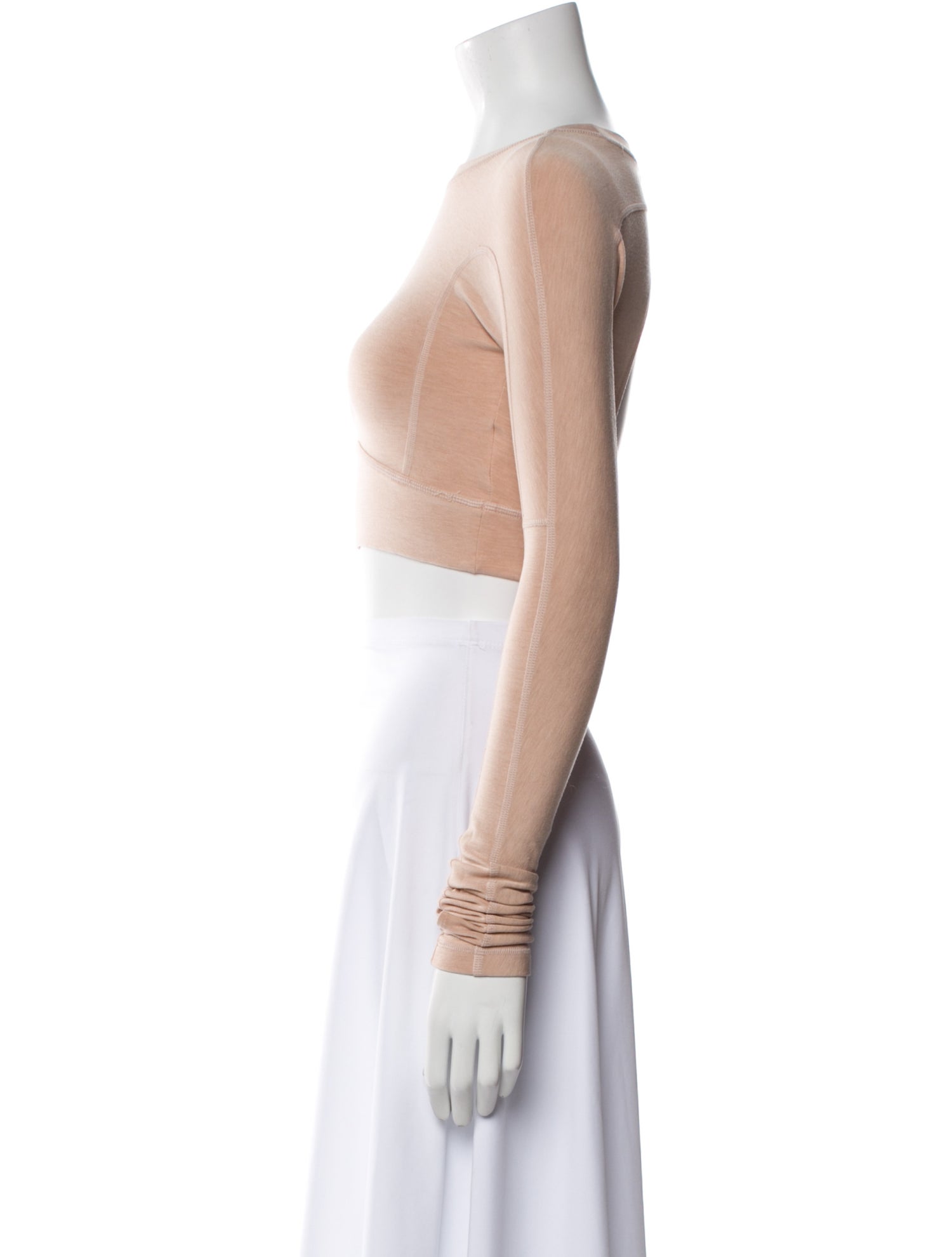 Stella McCartney for adidas Bateau Neckline Long Sleeve Crop Top