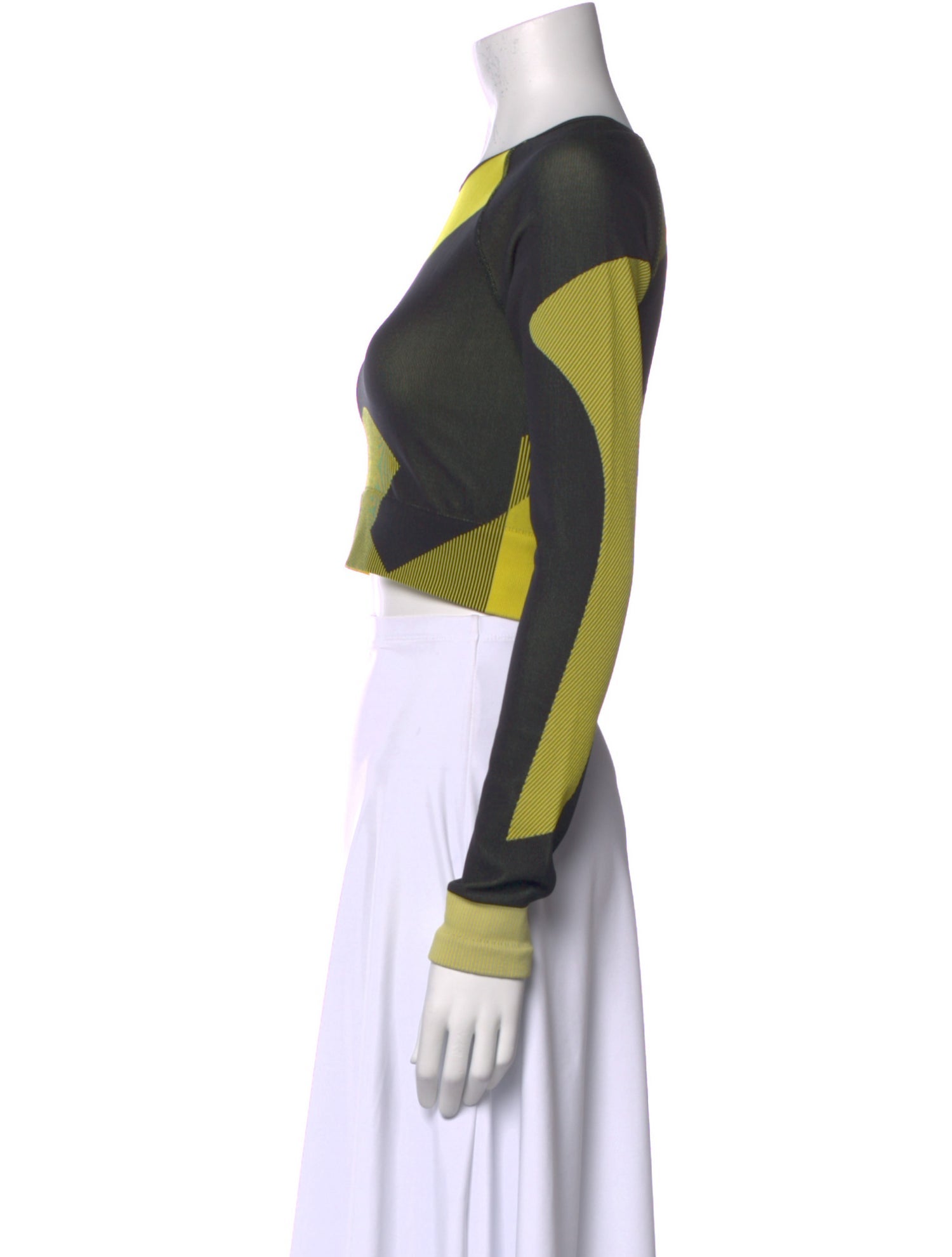 Stella McCartney for adidas Colorblock Pattern Crew Neck Crop Top