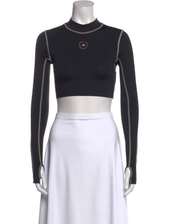 Stella McCartney for adidas Mock Neck Long Sleeve Crop Top