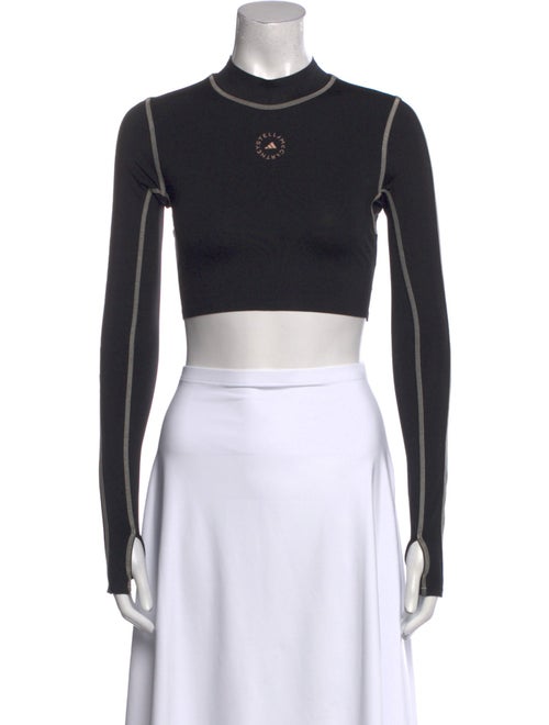 Stella McCartney for adidas Mock Neck Long Sleeve Crop Top