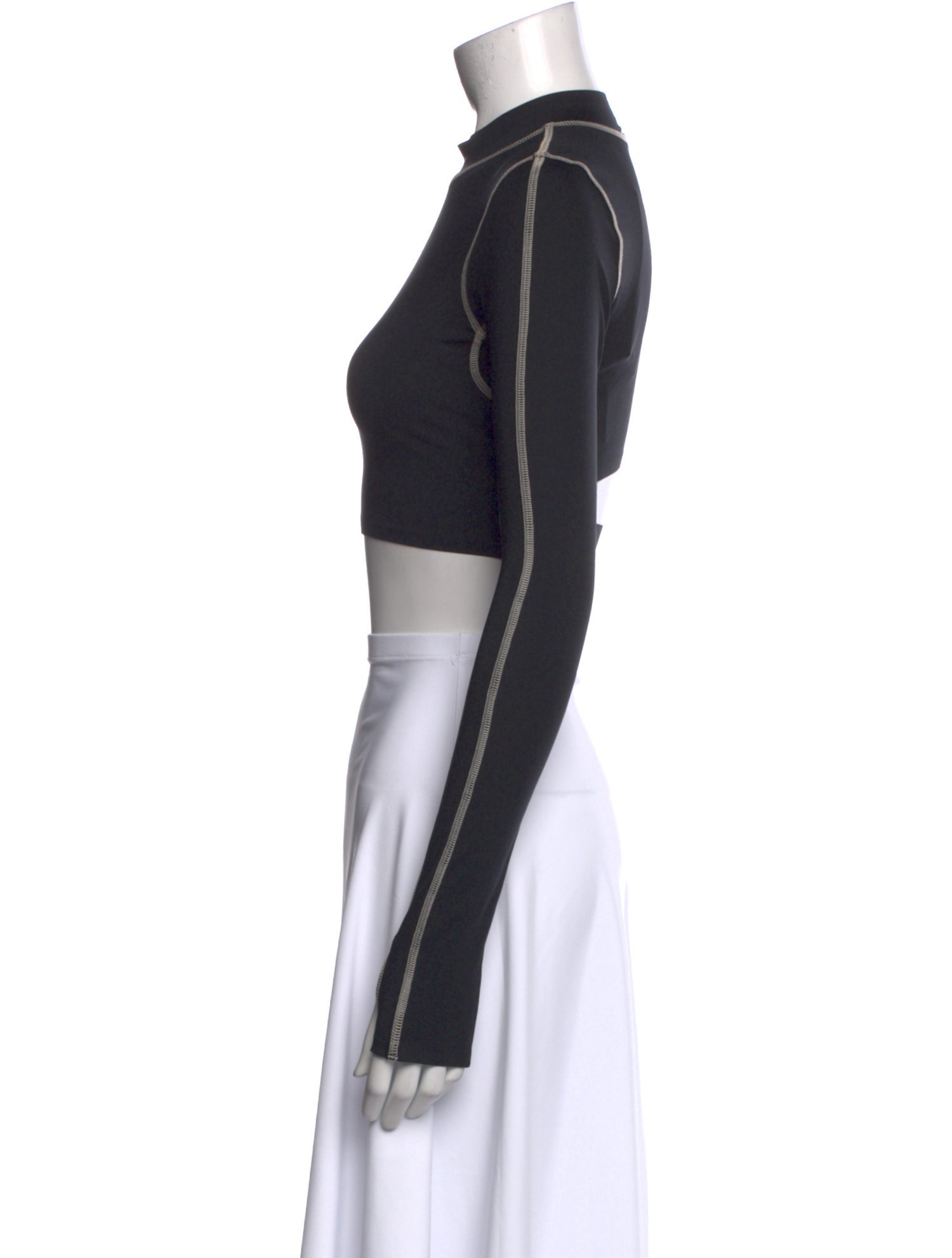 Stella McCartney for adidas Mock Neck Long Sleeve Crop Top