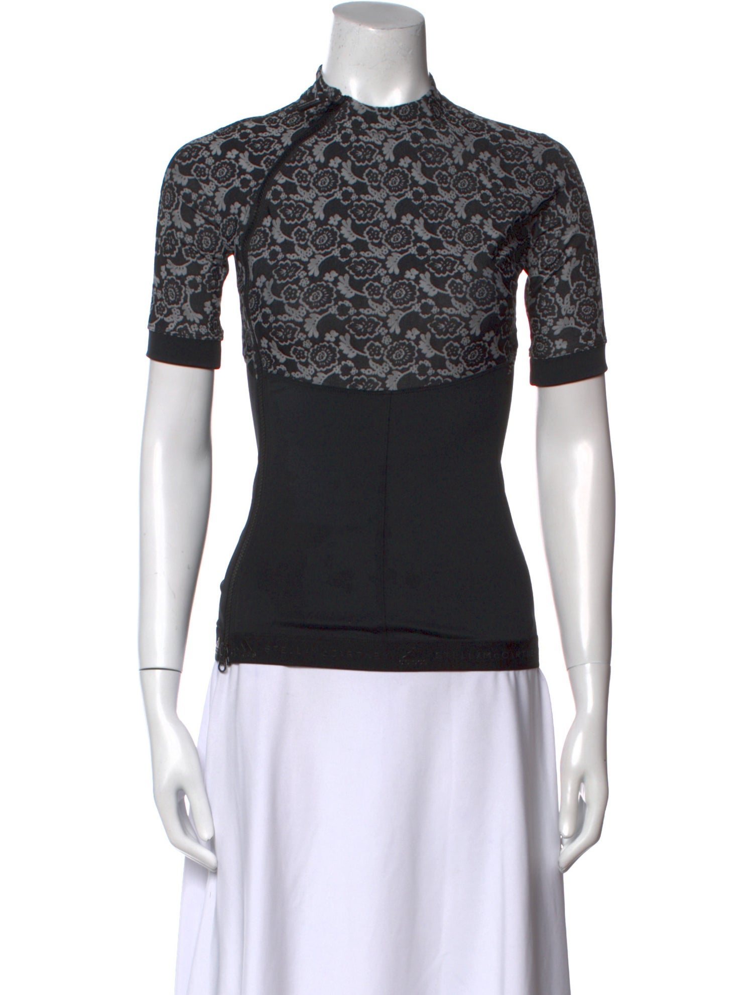 Stella McCartney for adidas Lace Pattern Mock Neck Top