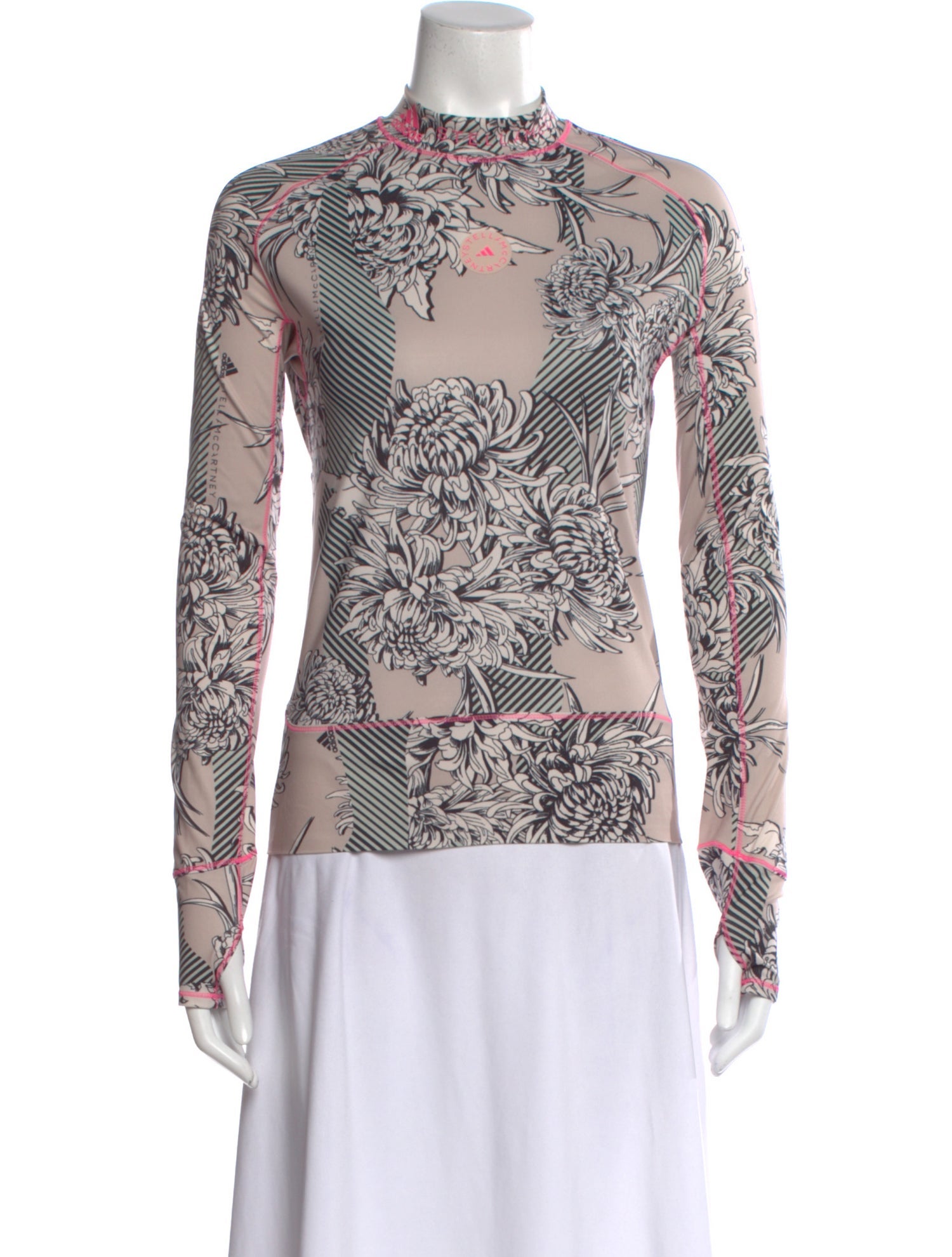 Stella McCartney for adidas Floral Print Mock Neck Top
