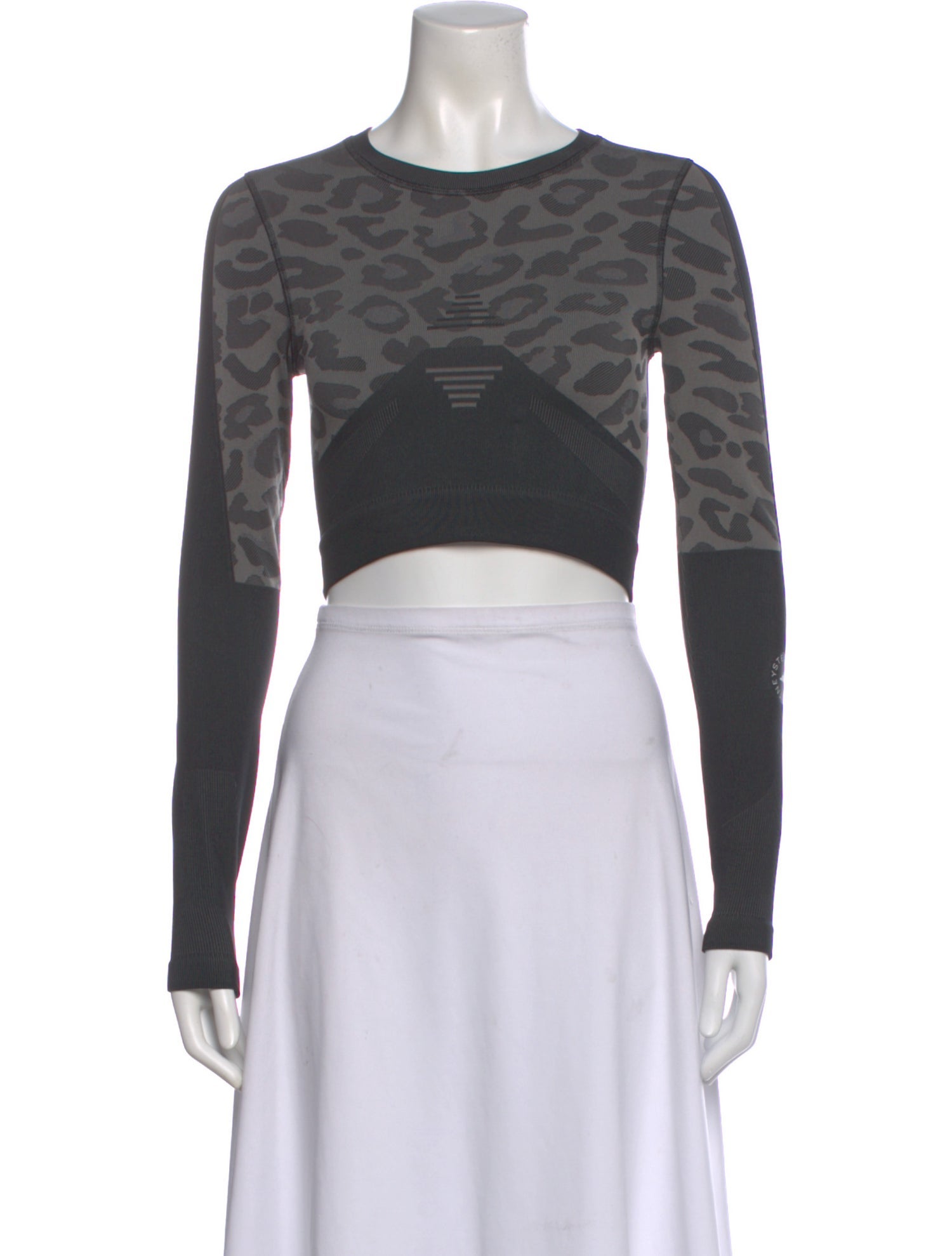 Stella McCartney for adidas Animal Print Crew Neck Crop Top