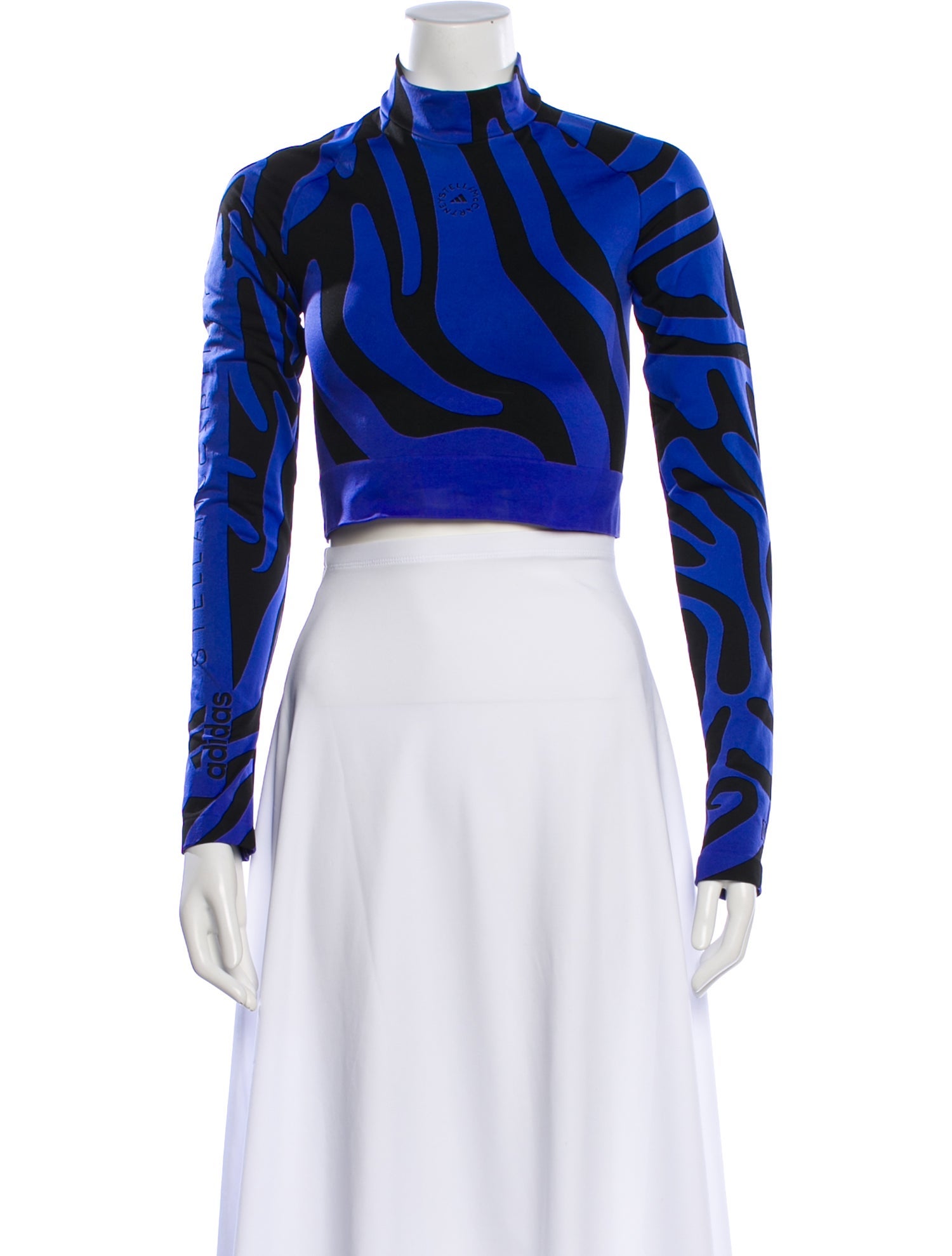 Stella McCartney for adidas Graphic Print Mock Neck Crop Top