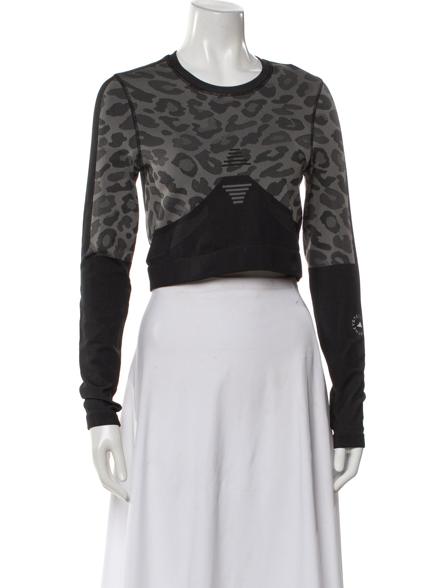 Stella McCartney for adidas Animal Print Crew Neck Crop Top