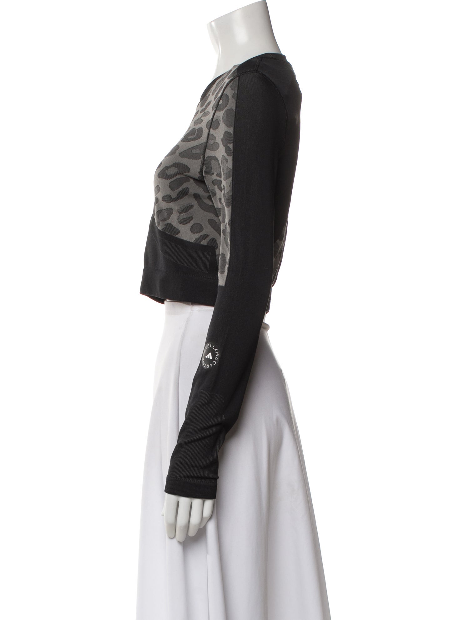 Stella McCartney for adidas Animal Print Crew Neck Crop Top
