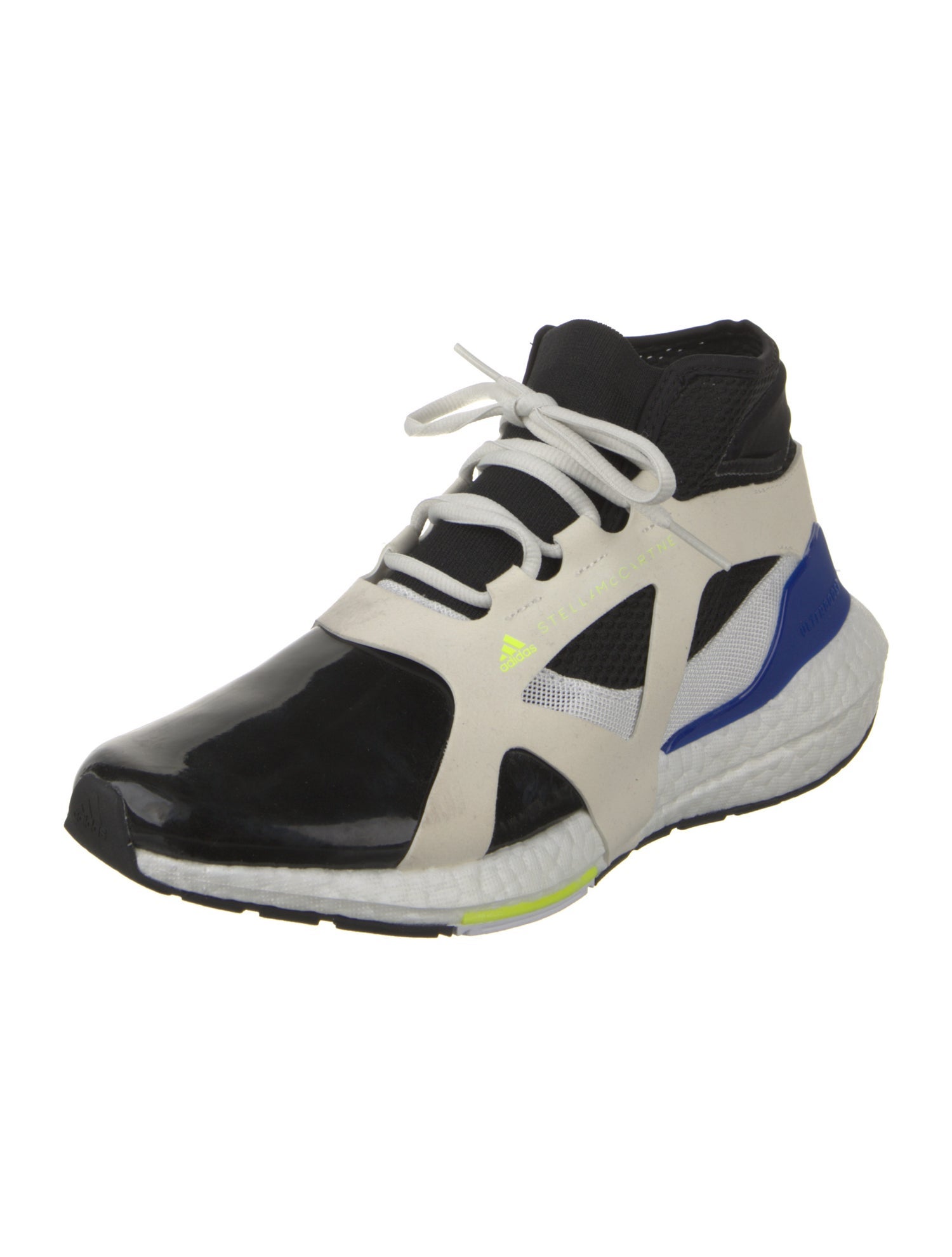 Stella McCartney for adidas Patent Leather Colorblock Pattern Athletic Sneakers