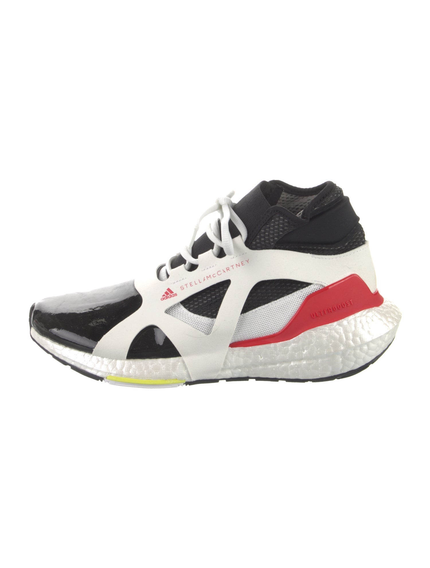 Stella McCartney for adidas Vegetarian Patent Leather Colorblock Pattern Athletic Sneakers