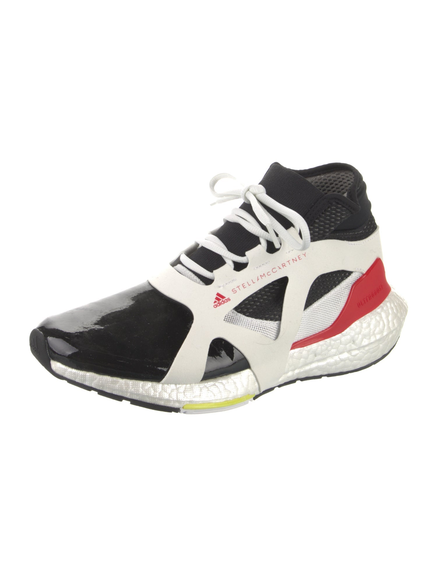Stella McCartney for adidas Vegetarian Patent Leather Colorblock Pattern Athletic Sneakers