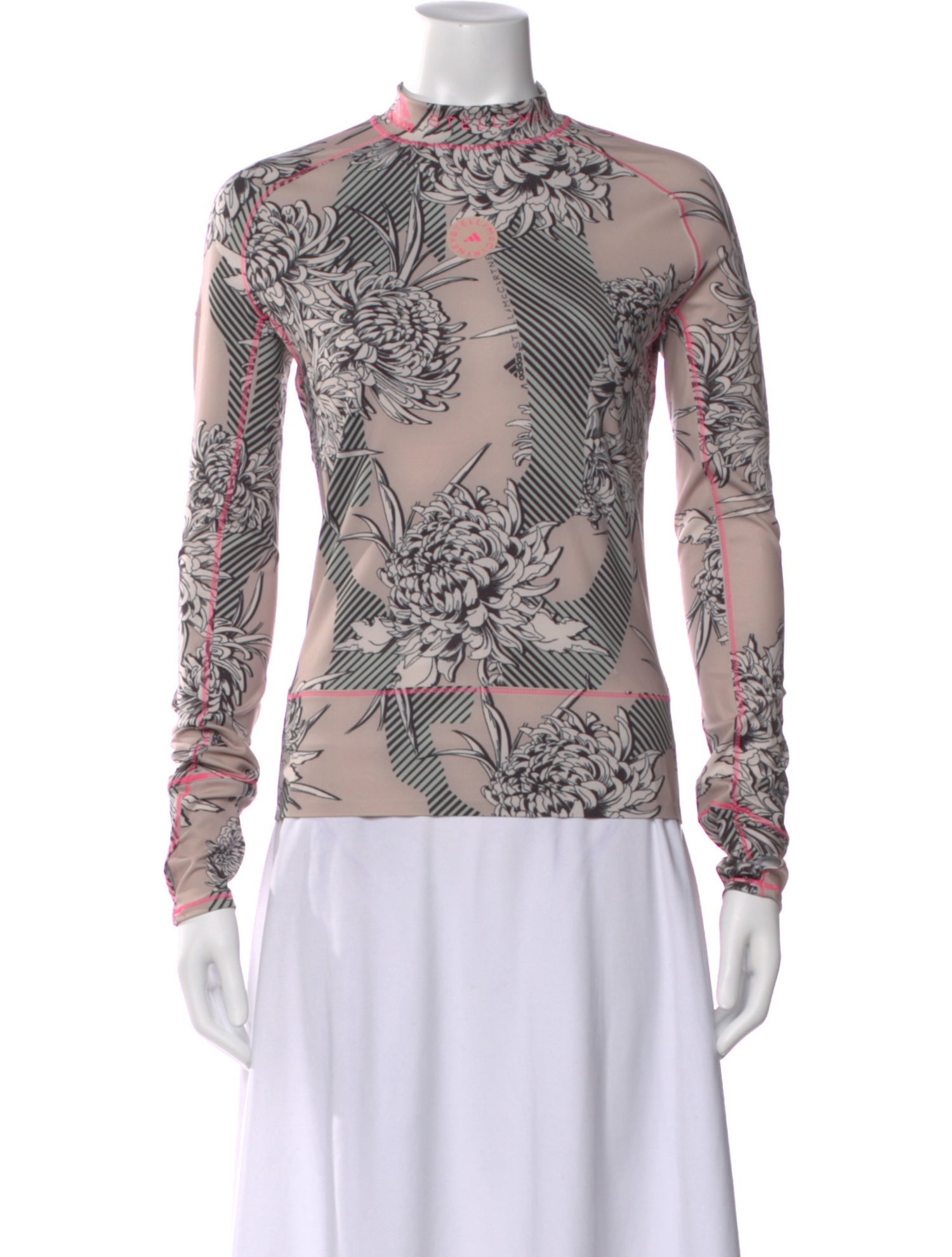 Stella McCartney for adidas Floral Print Mock Neck Top