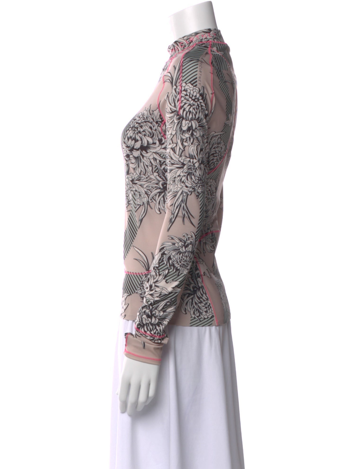 Stella McCartney for adidas Floral Print Mock Neck Top