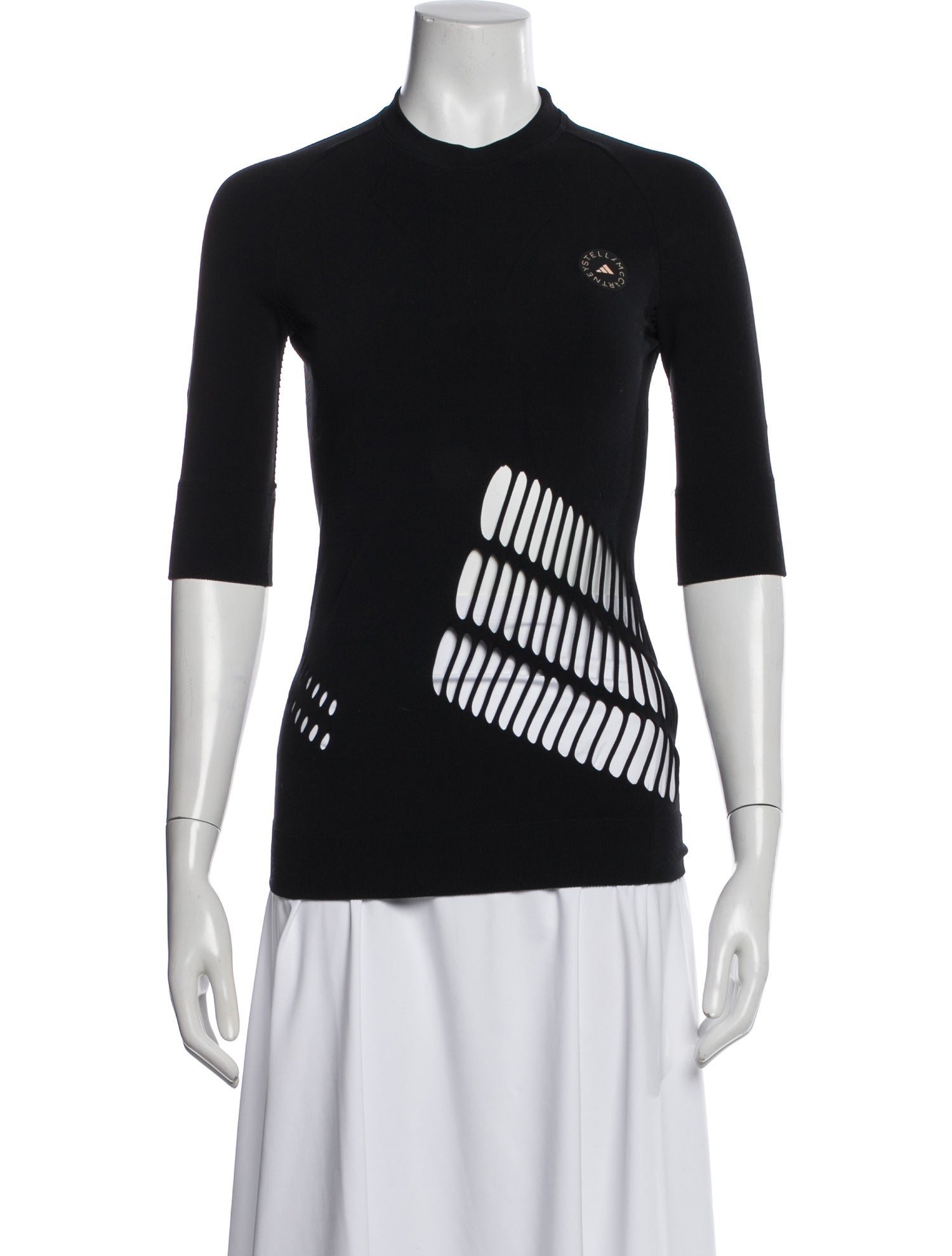 Stella McCartney for adidas Mock Neck Three-Quarter Sleeve Top
