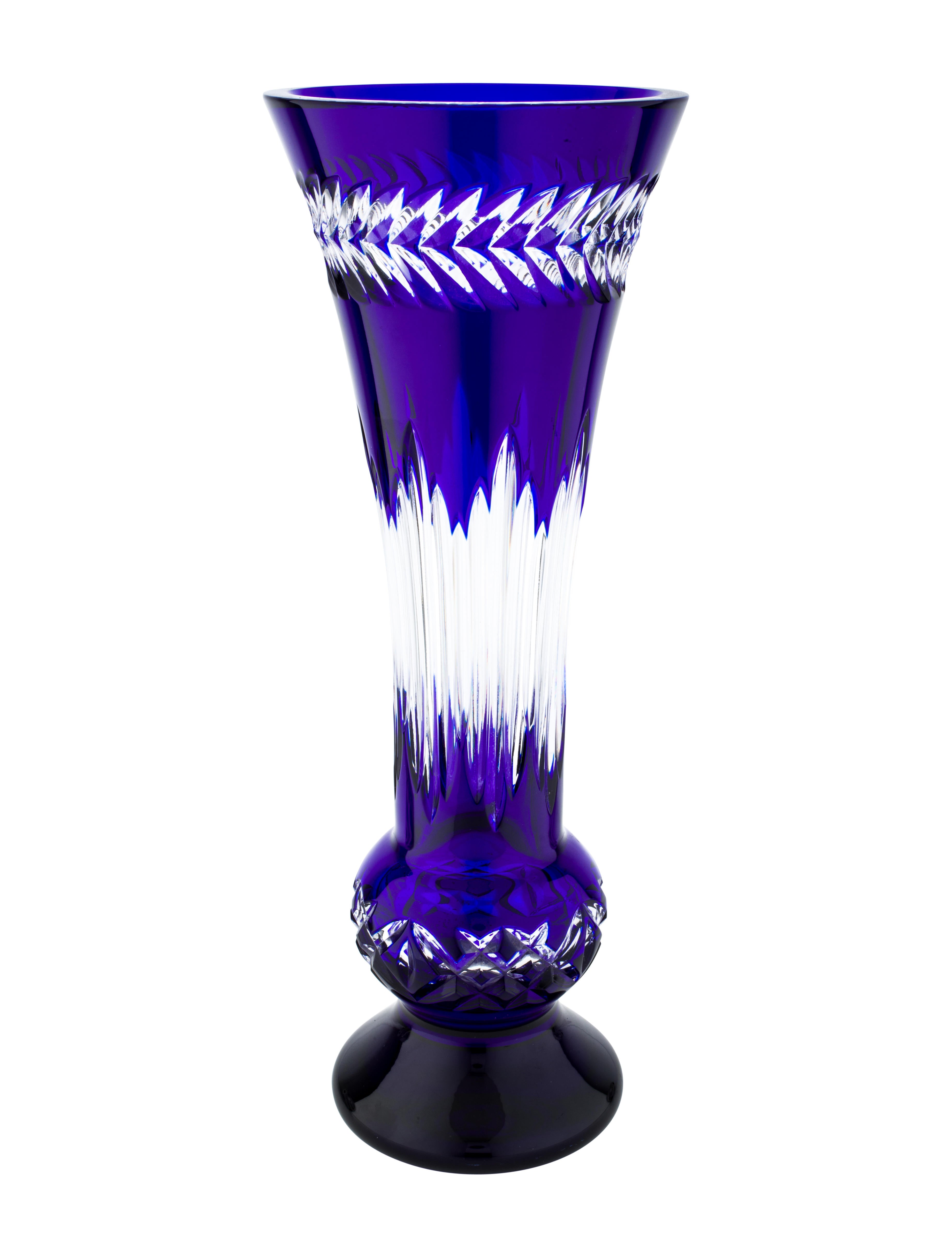 Waterford Crystal Fleurology Amy Vase Blue Decorative Accents, Decor