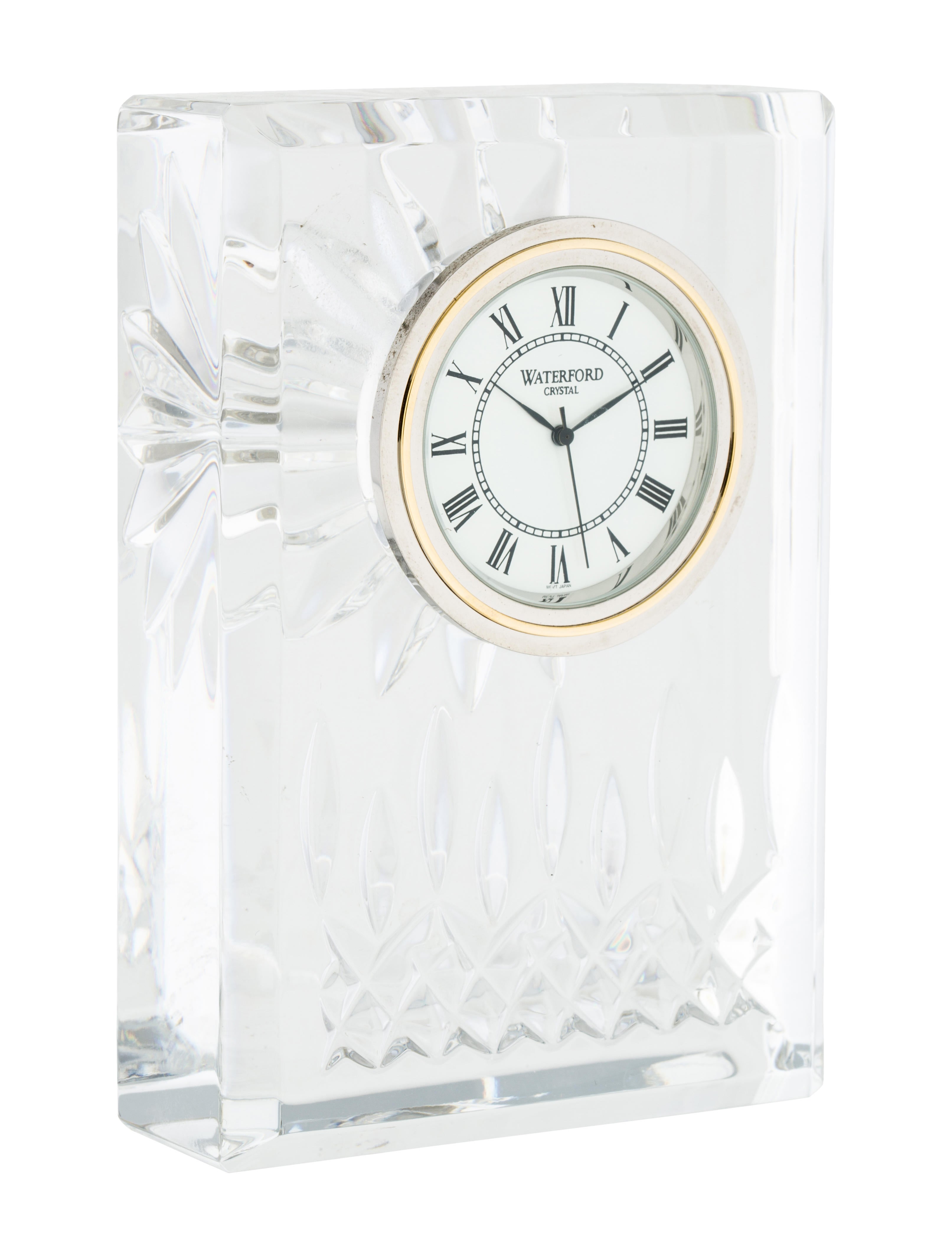 Waterford Crystal Desk Clock Clear Decorative Accents, Decor