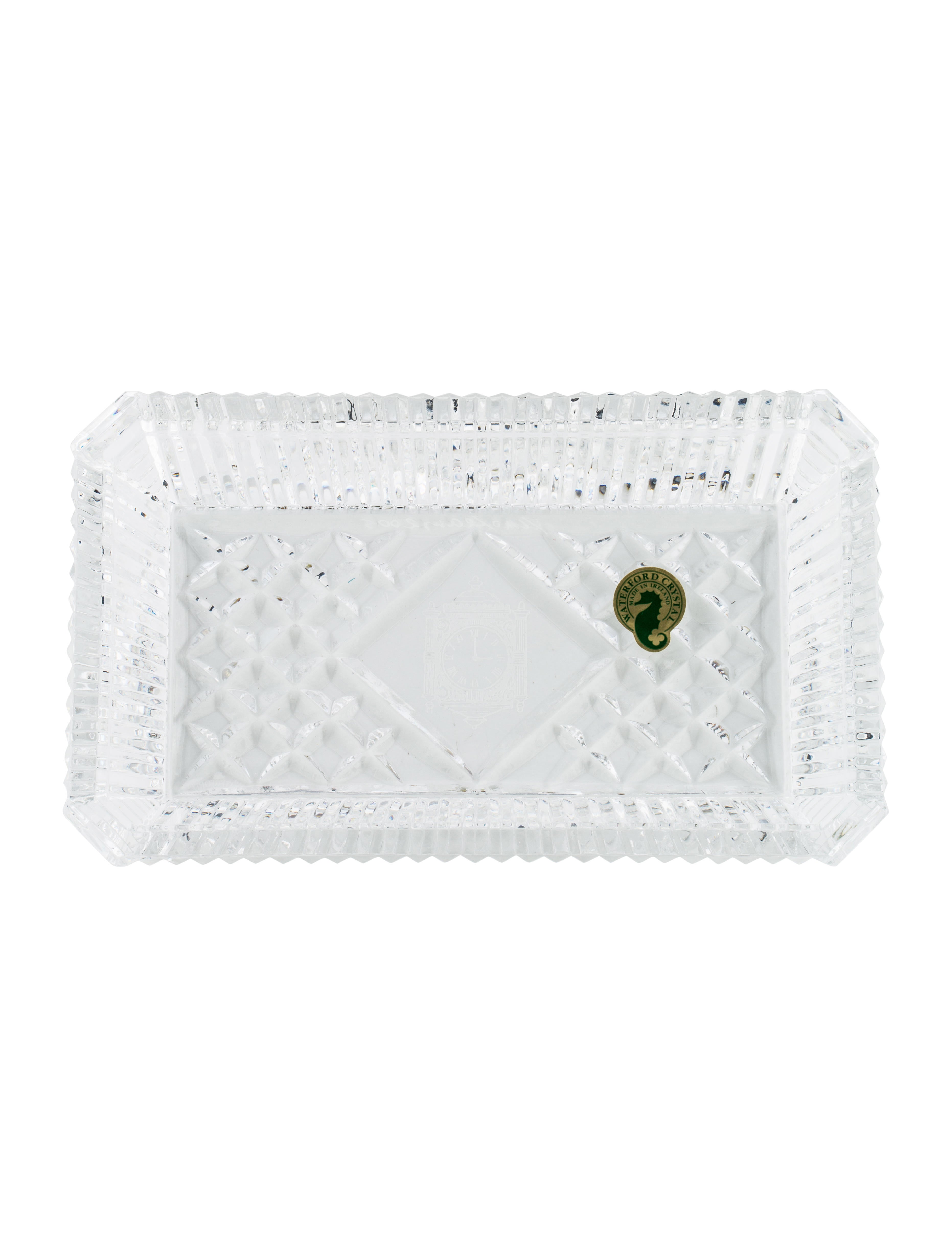 Waterford Crystal Rectangular Vanity Tray Clear Decorative Accents