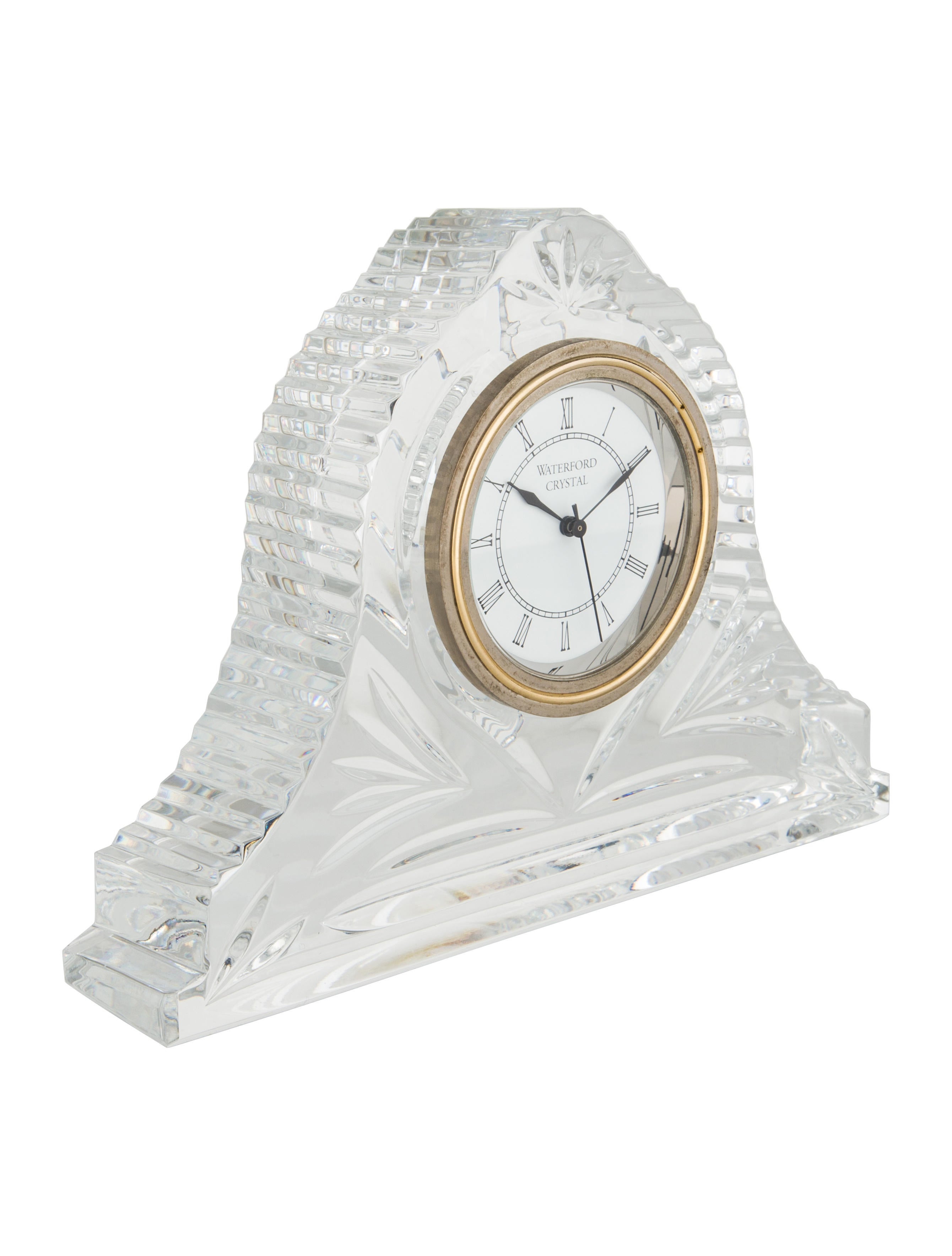 Waterford Baroque Mantel Clock Clear Decorative Accents, Decor